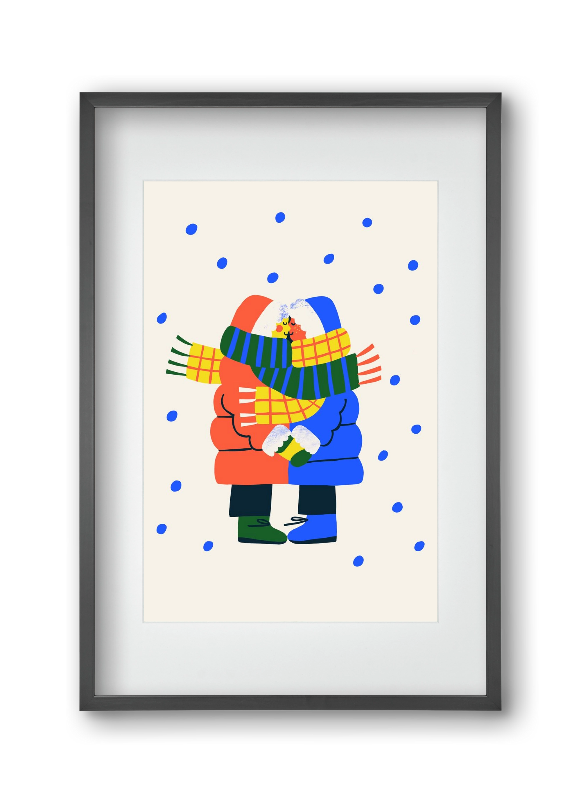 Winter Love, 30x45 cm (20x30 cm), Fekete keret, paszpartuval