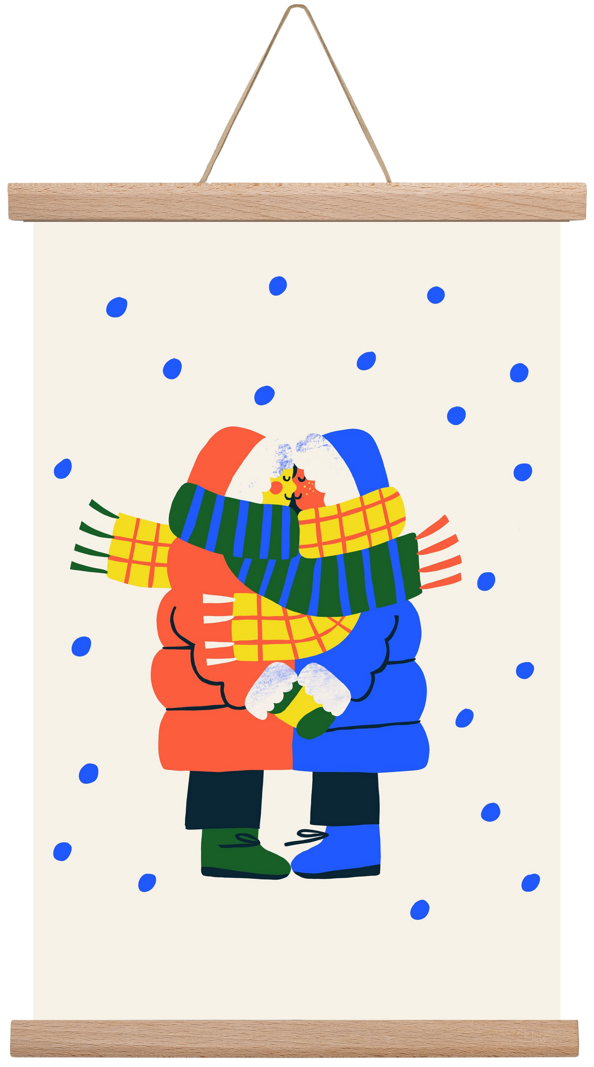 Winter Love, 30x45 cm (30x45 cm), Tölgy akasztó