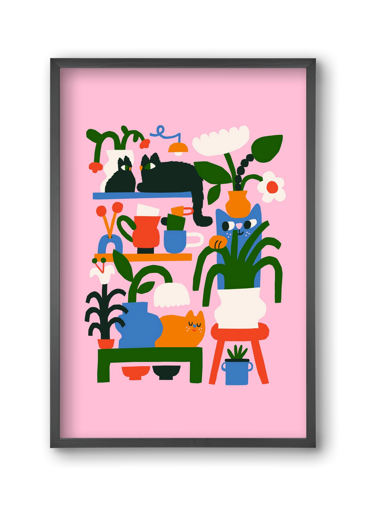 A Cat Lady's Home, 30x45 cm (30x45 cm), Fekete keret