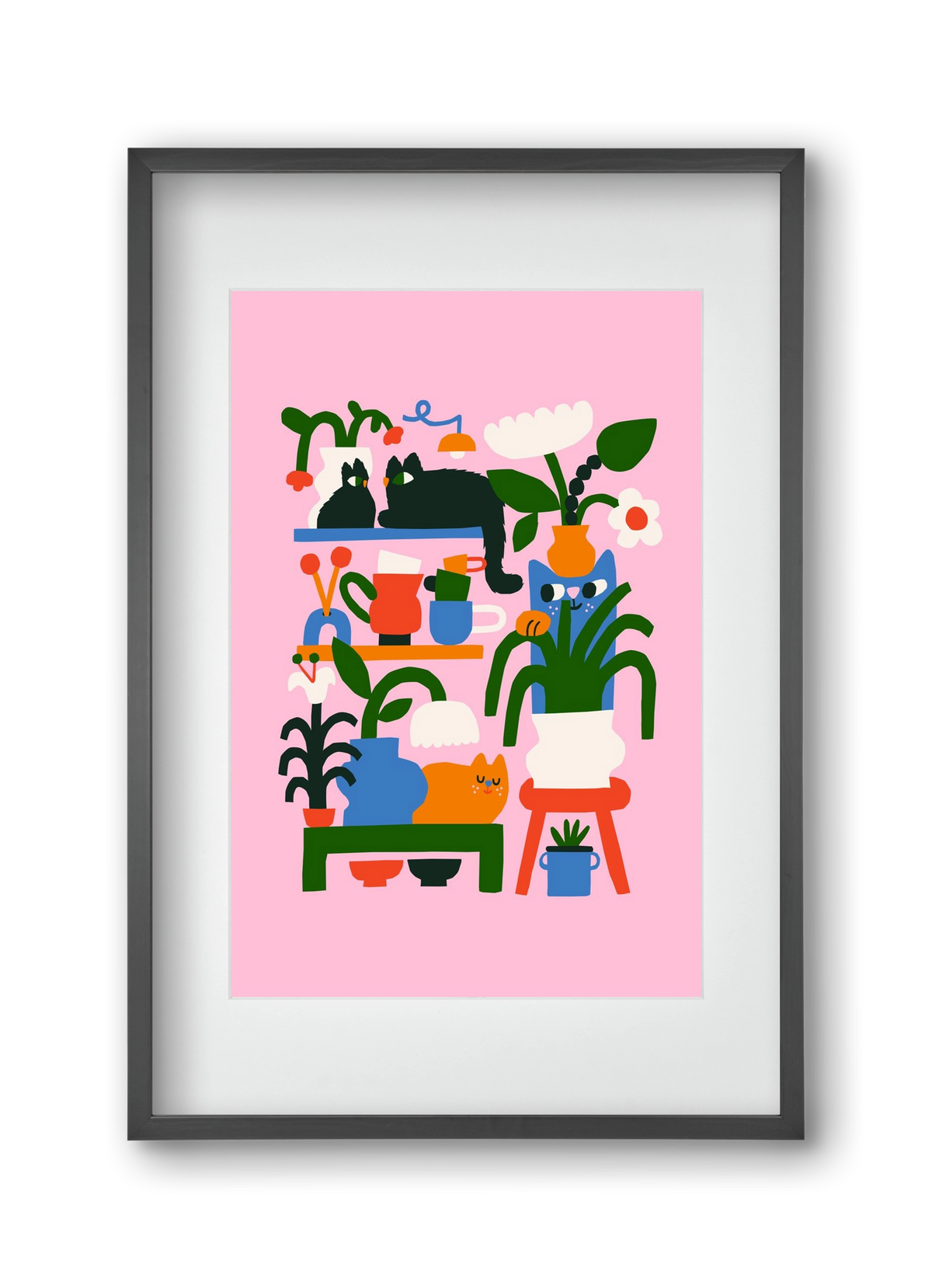 A Cat Lady's Home, 30x45 cm (20x30 cm), Fekete keret, paszpartuval