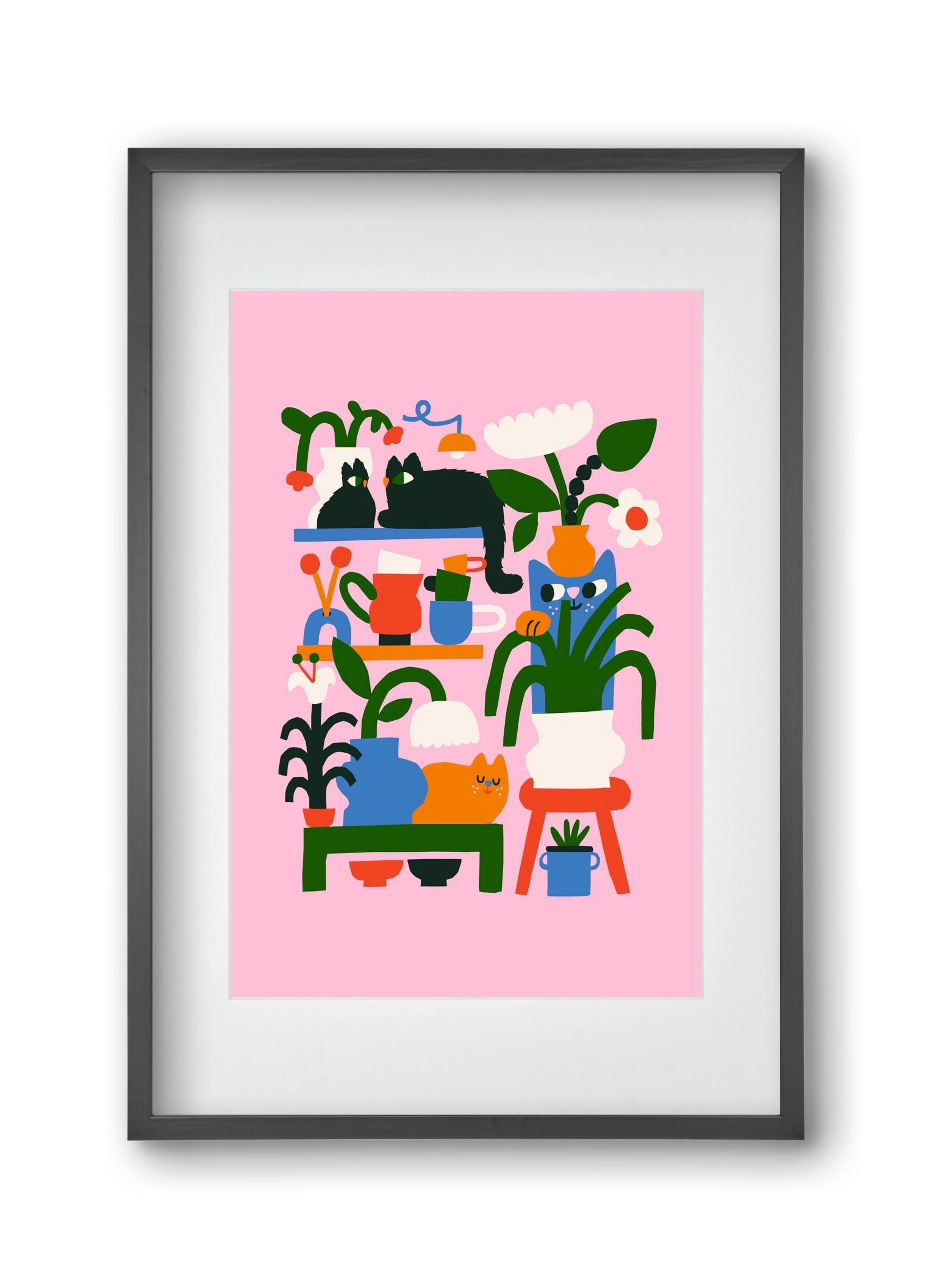 A Cat Lady's Home, 30x45 cm (20x30 cm), Fekete keret, paszpartuval