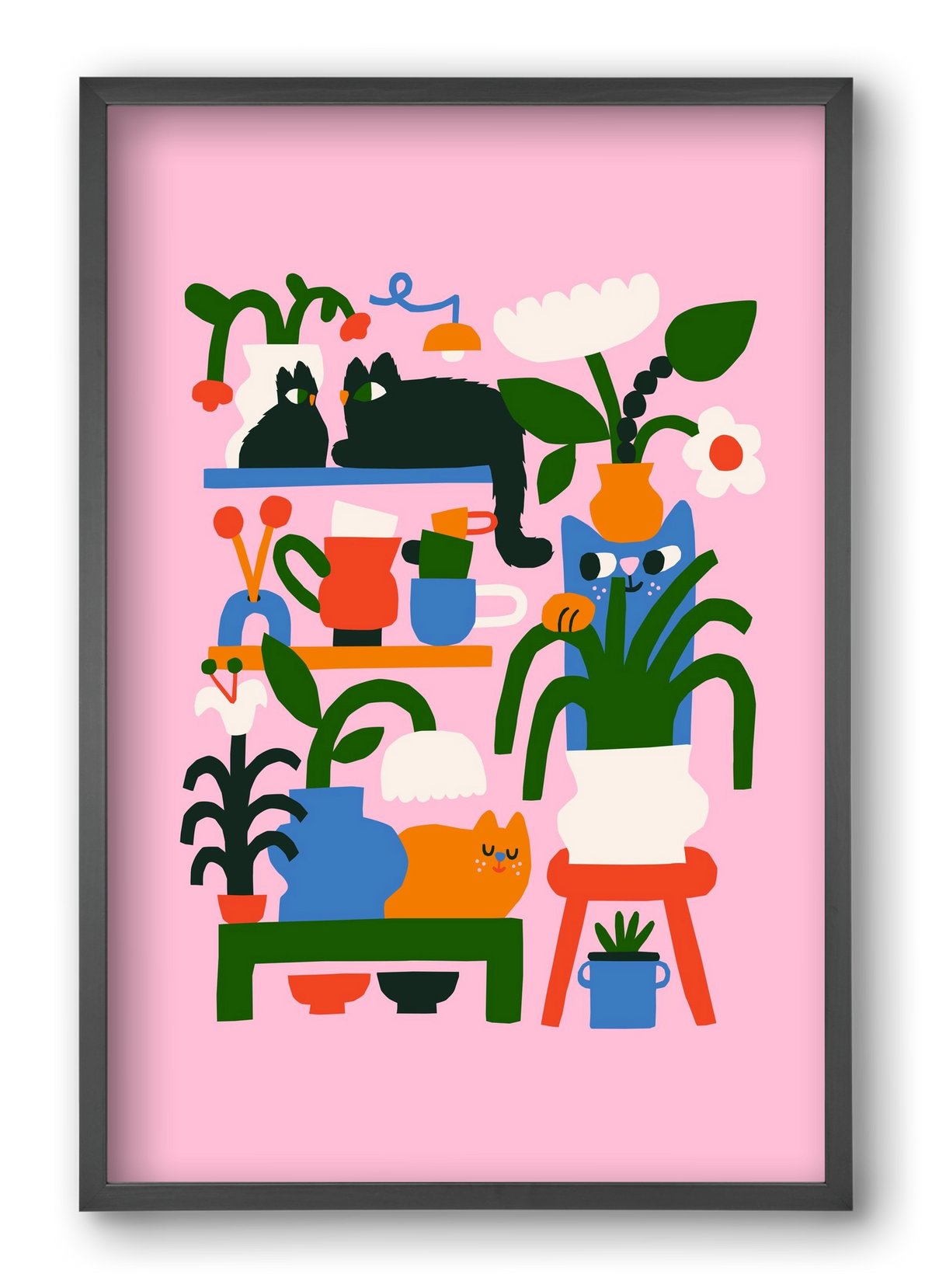 A Cat Lady's Home, 40x60 cm (40x60 cm), Fekete keret