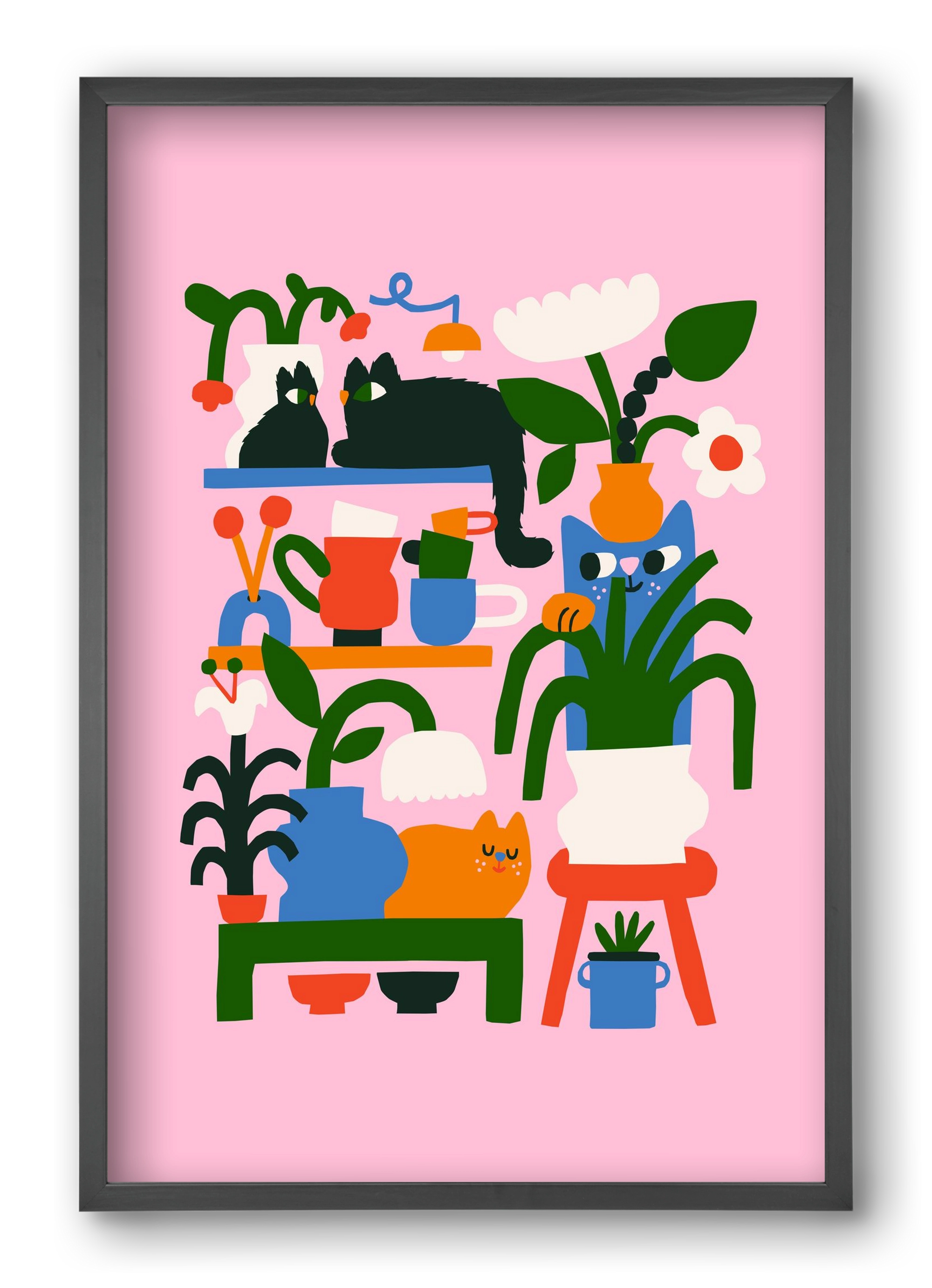 A Cat Lady's Home, 40x60 cm (40x60 cm), Fekete keret