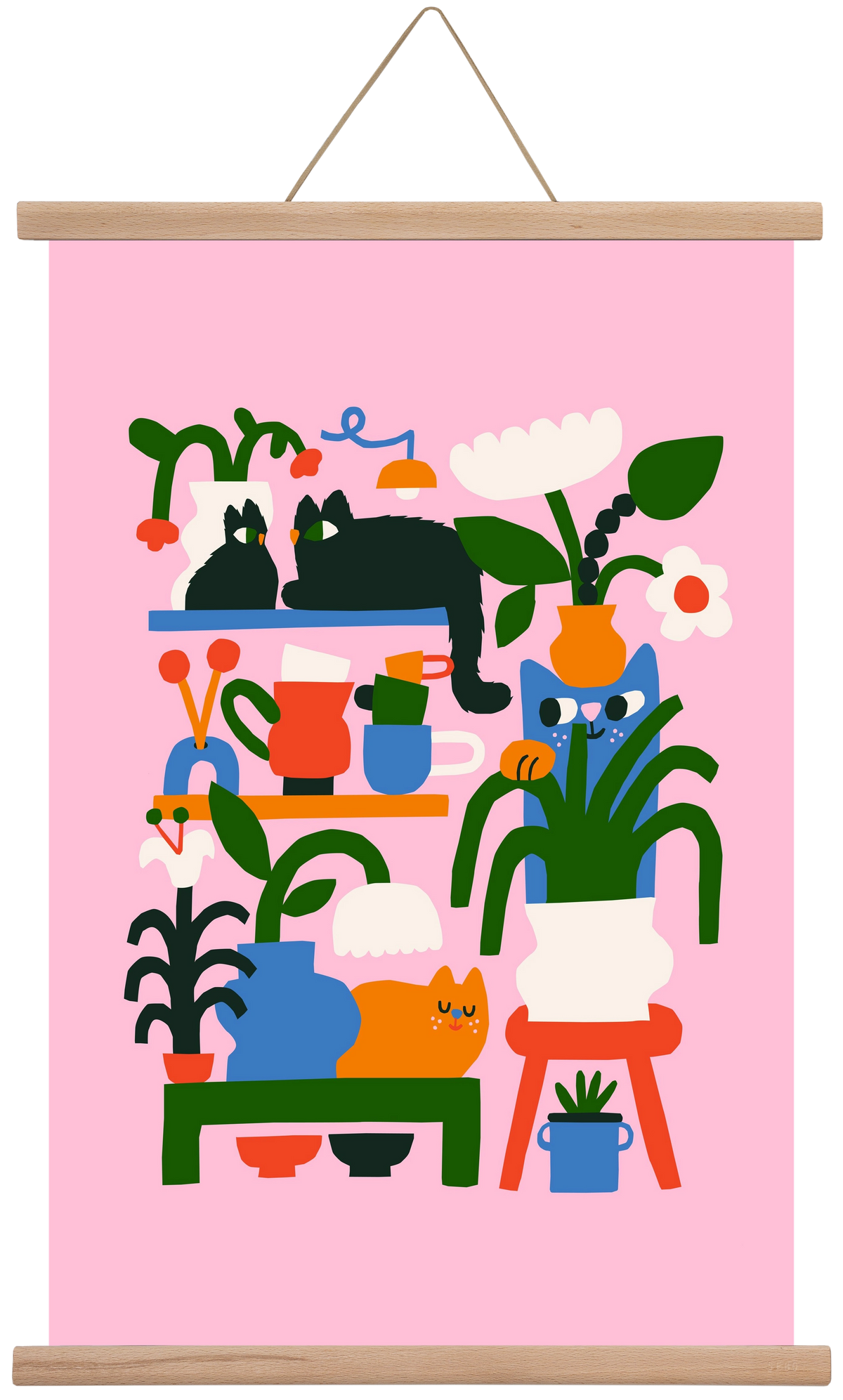 A Cat Lady's Home, 40x60 cm (40x60 cm), Tölgy akasztó