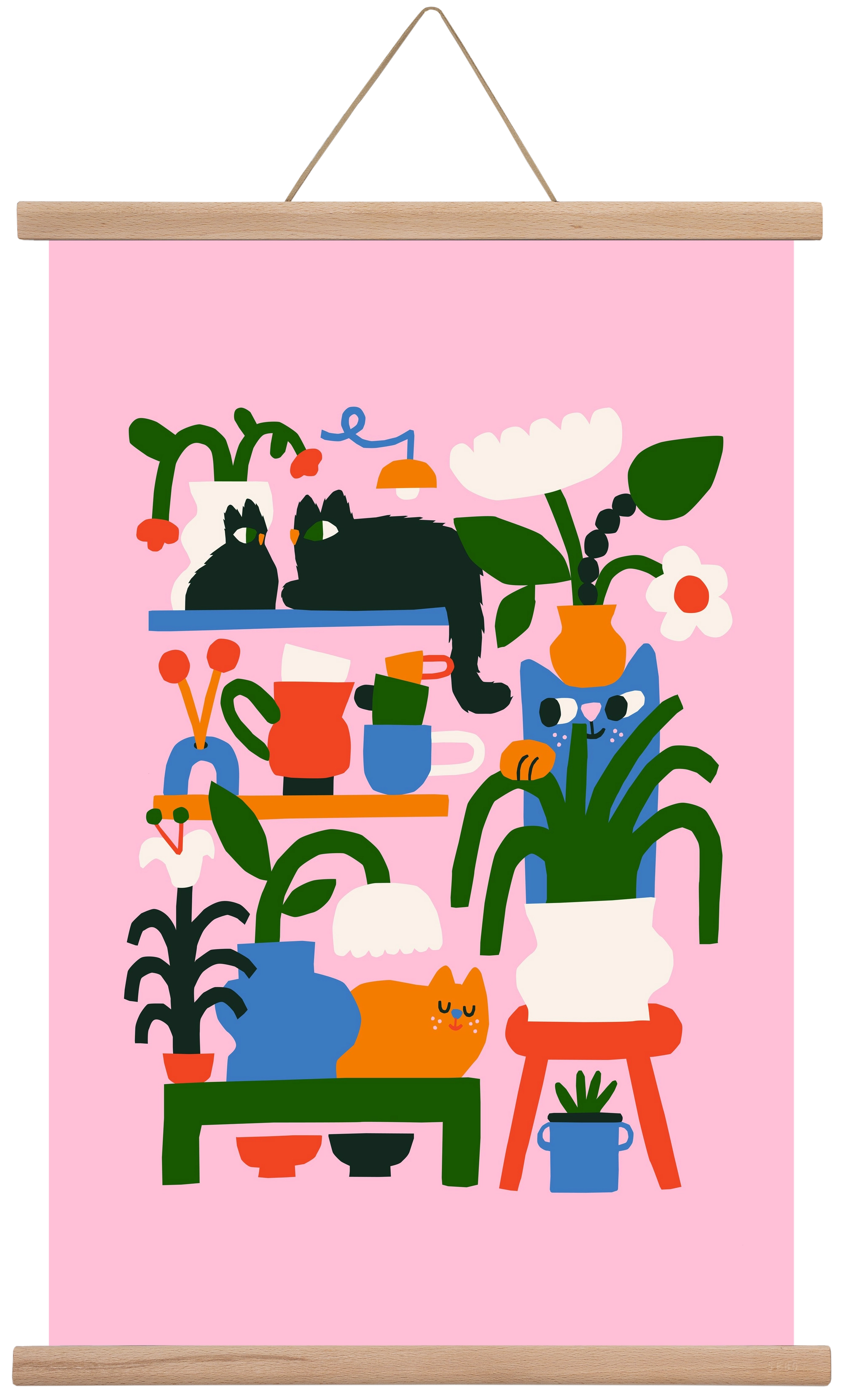 A Cat Lady's Home, 40x60 cm (40x60 cm), Tölgy akasztó