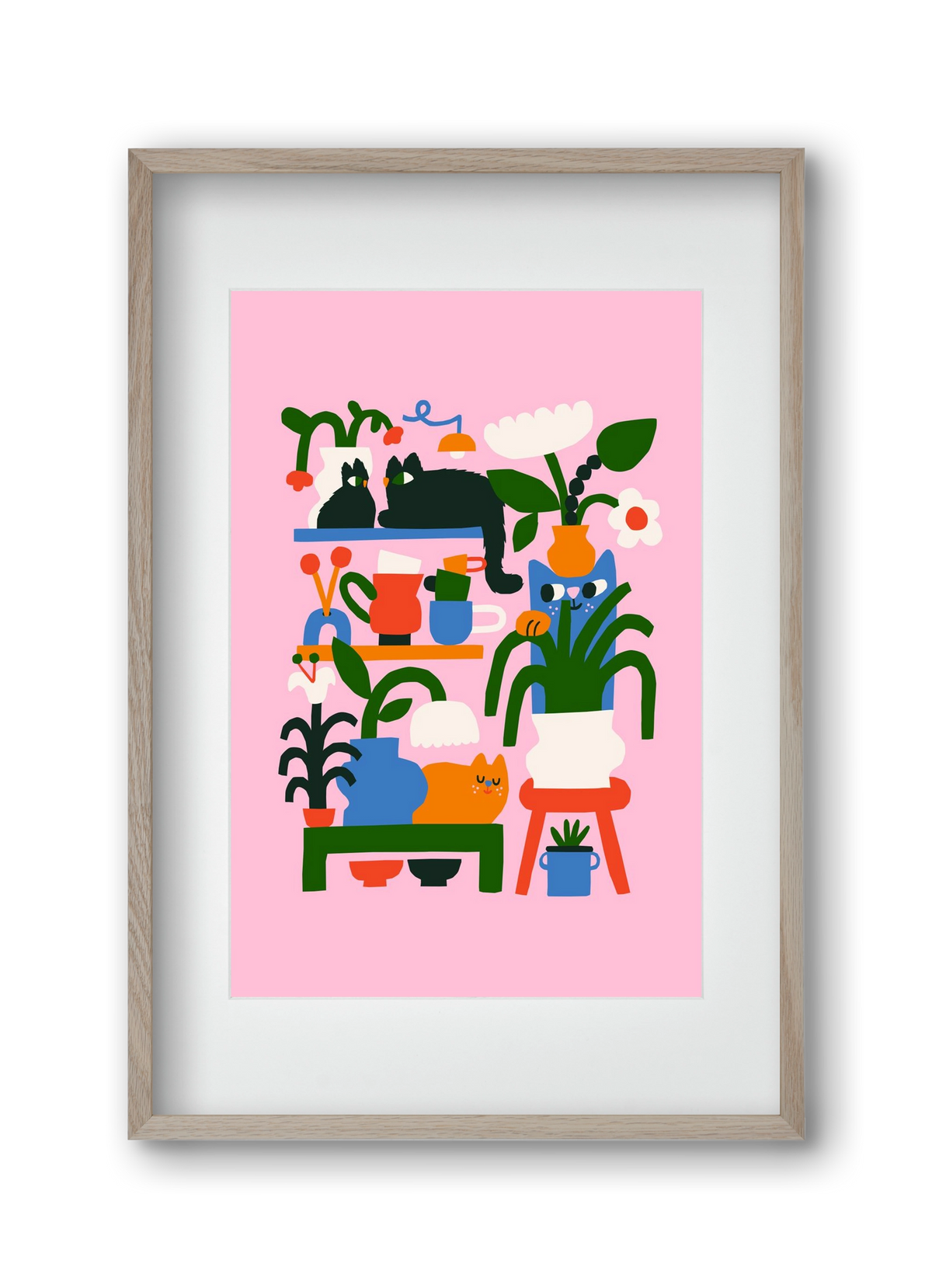 A Cat Lady's Home, 30x45 cm (20x30 cm), Tölgy keret, paszpartuval