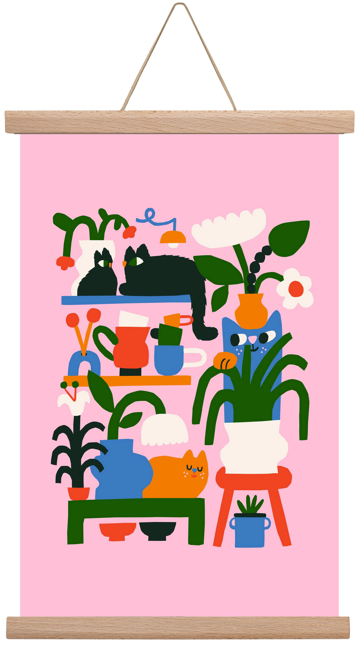 A Cat Lady's Home, 30x45 cm (30x45 cm), Tölgy akasztó