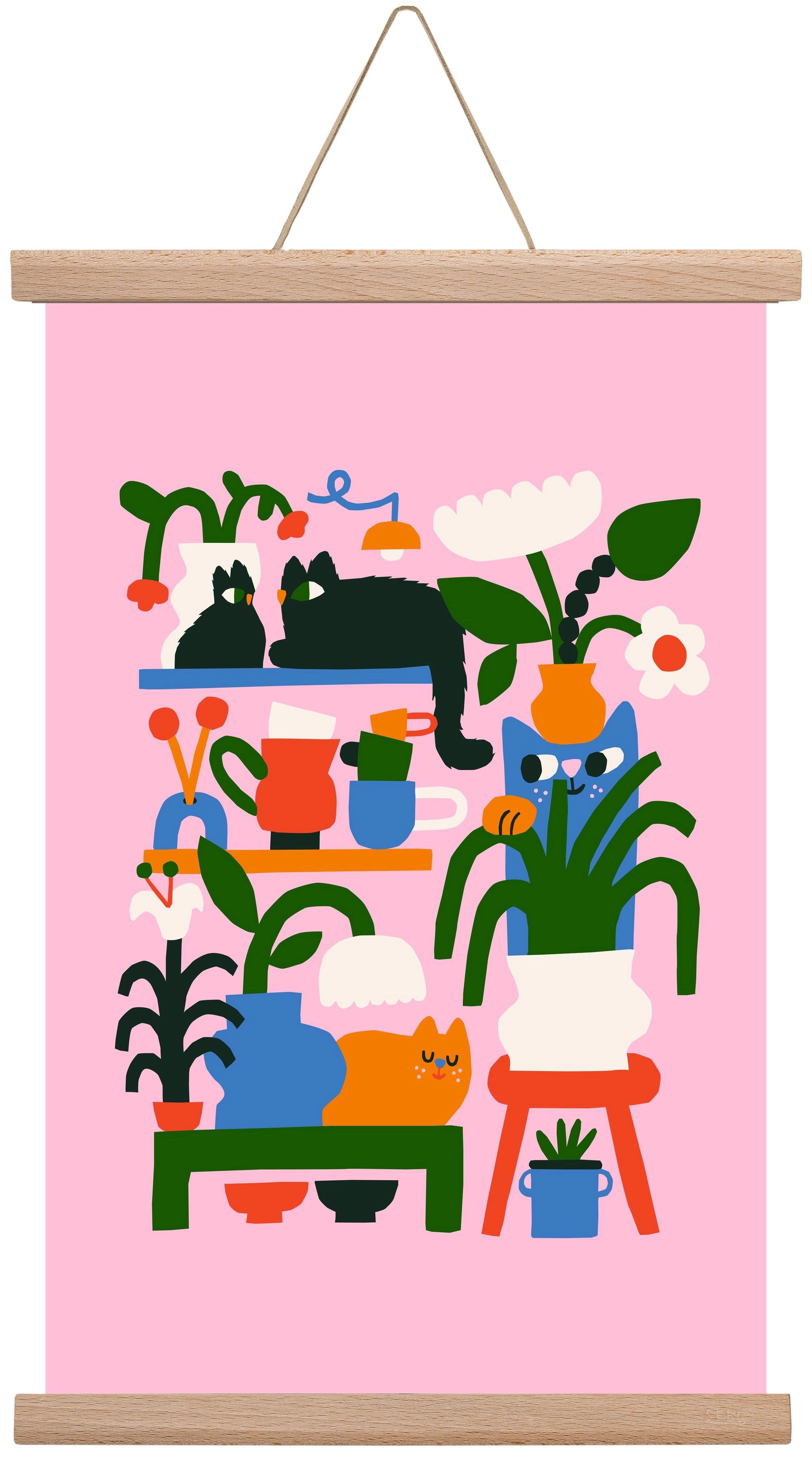 A Cat Lady's Home, 30x45 cm (30x45 cm), Tölgy akasztó