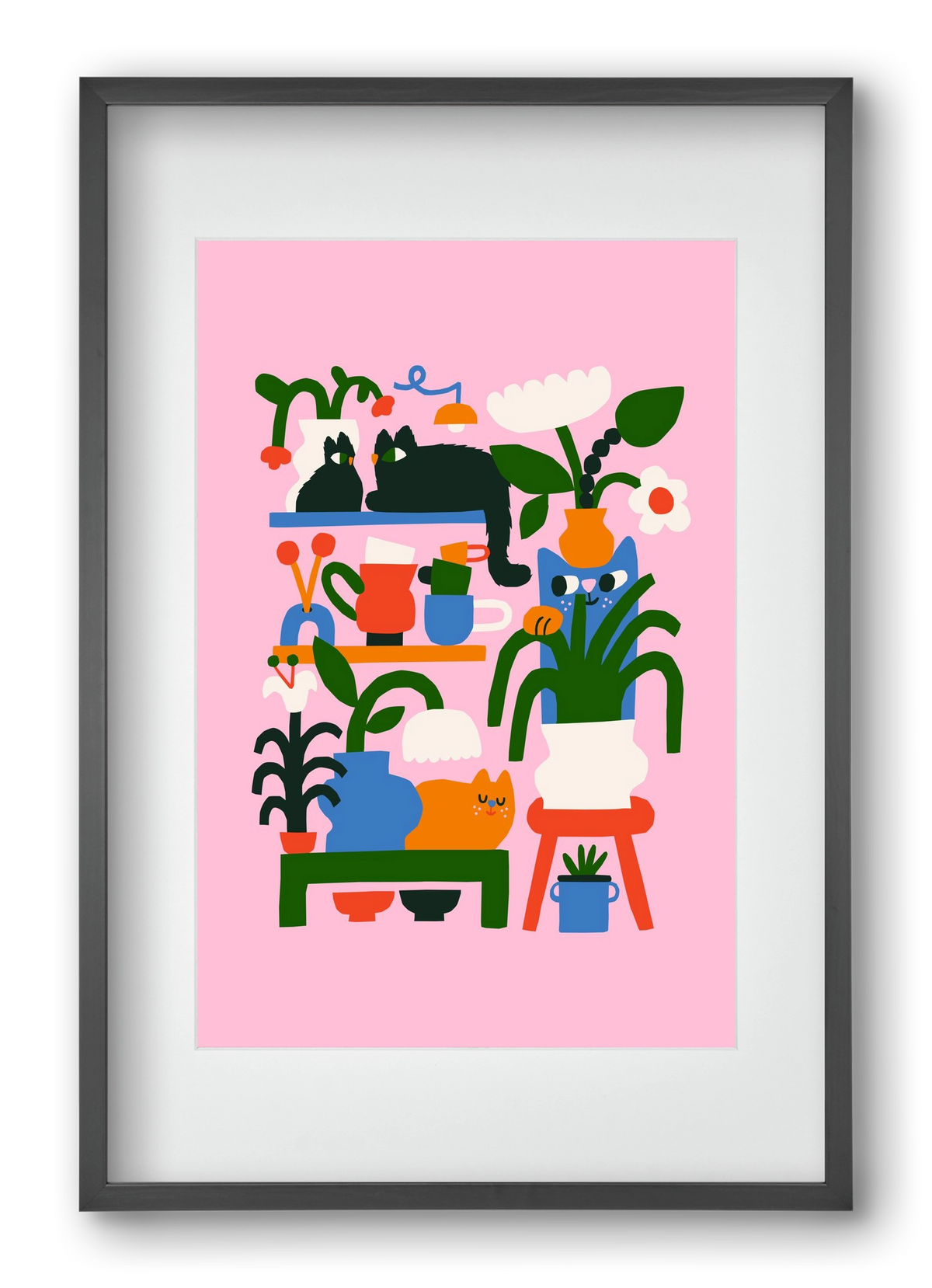 A Cat Lady's Home, 40x60 cm (30x45 cm), Fekete keret, paszpartuval