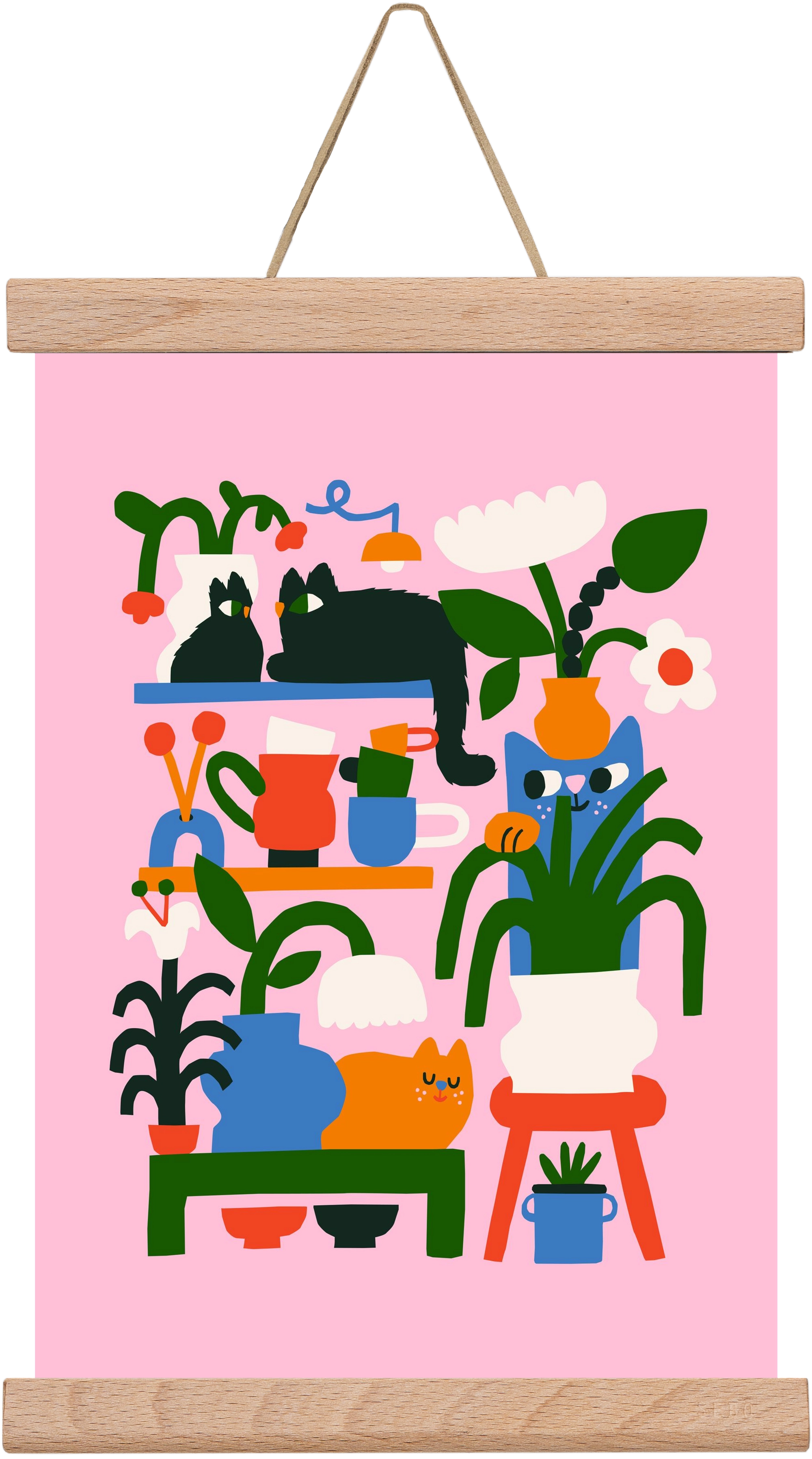 A Cat Lady's Home, 20x30 cm (20x30 cm), Tölgy akasztó