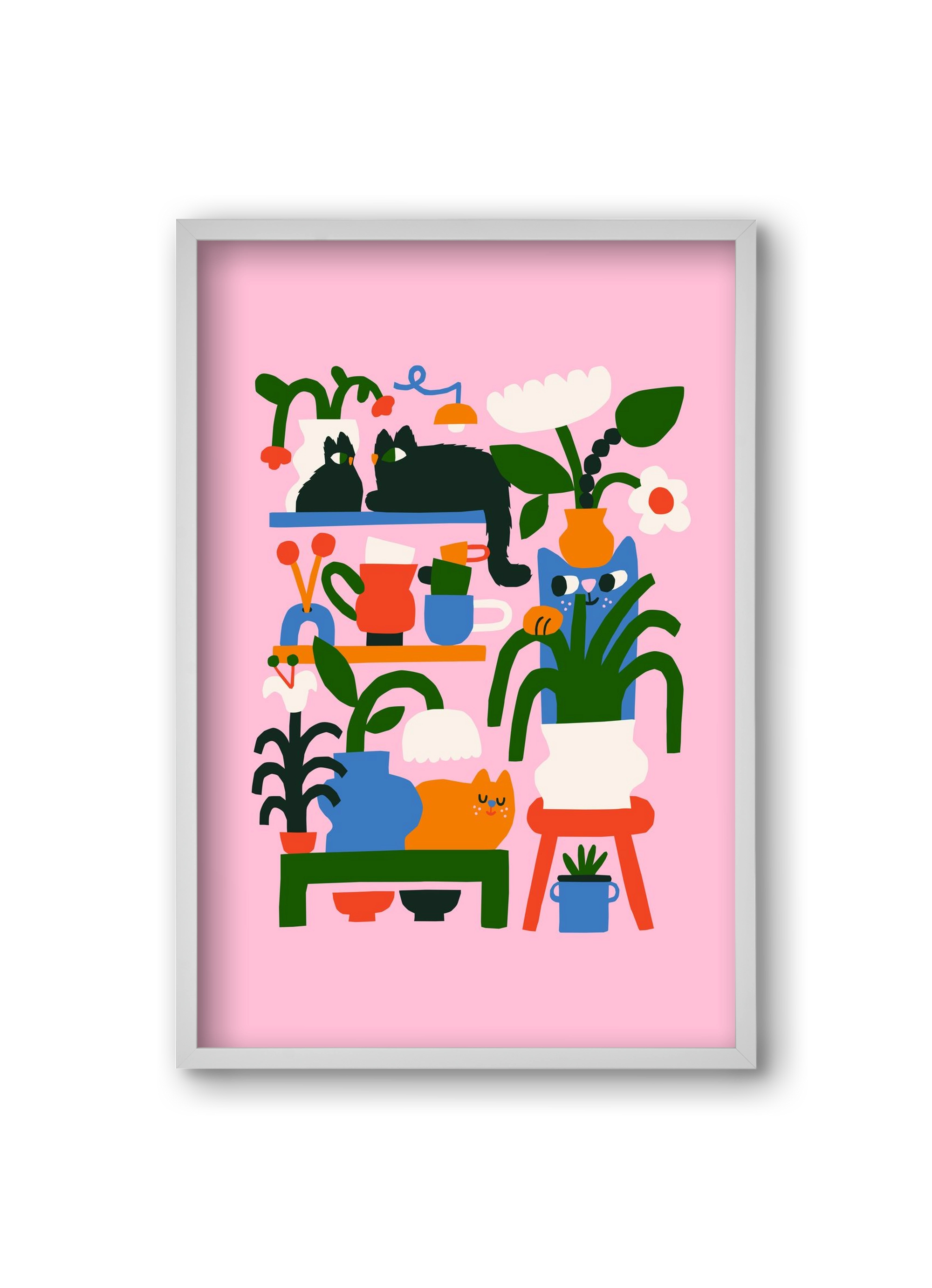 A Cat Lady's Home, 20x30 cm (20x30 cm), Fehér keret