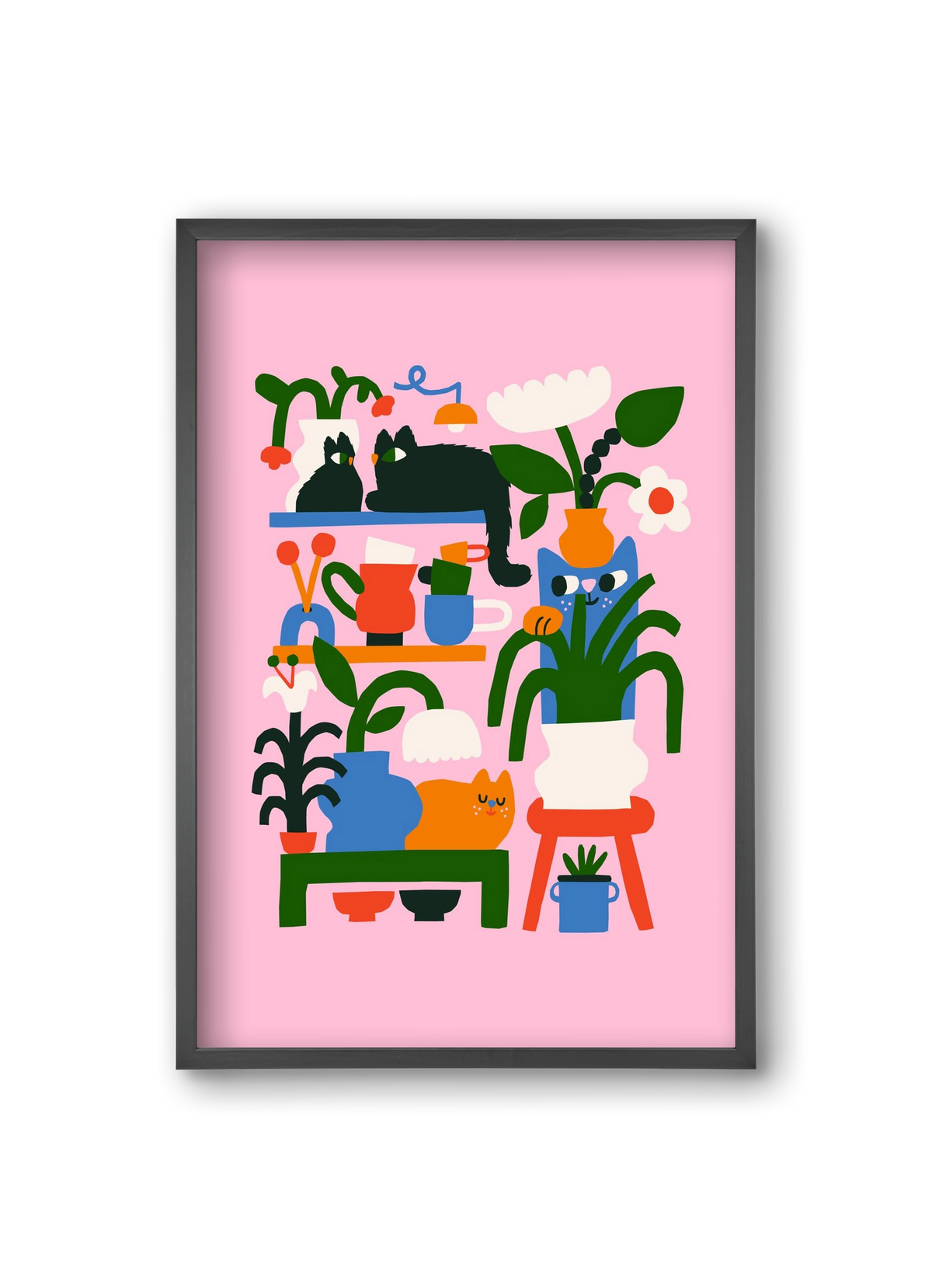 A Cat Lady's Home, 20x30 cm (20x30 cm), Fekete keret
