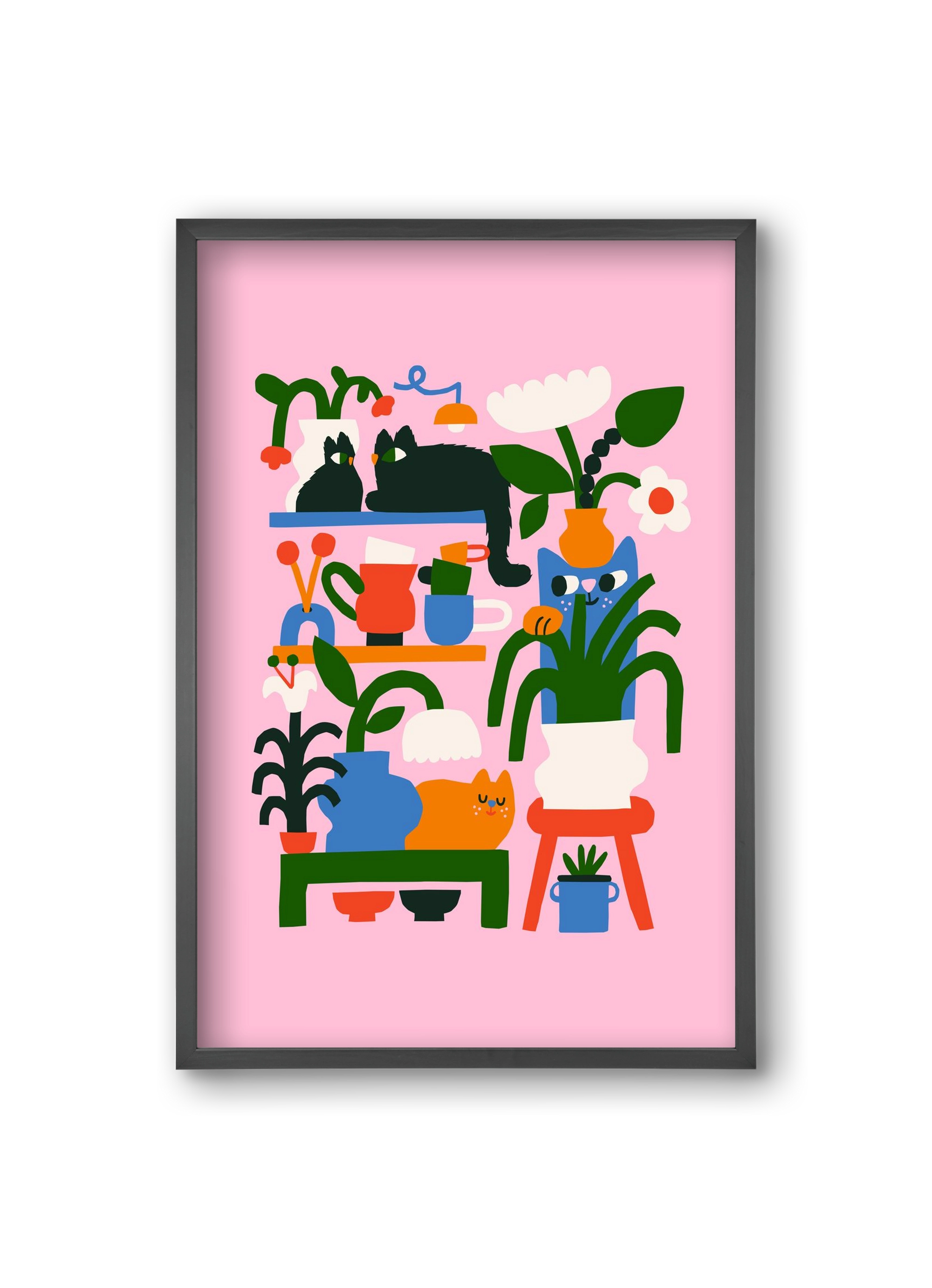 A Cat Lady's Home, 20x30 cm (20x30 cm), Fekete keret