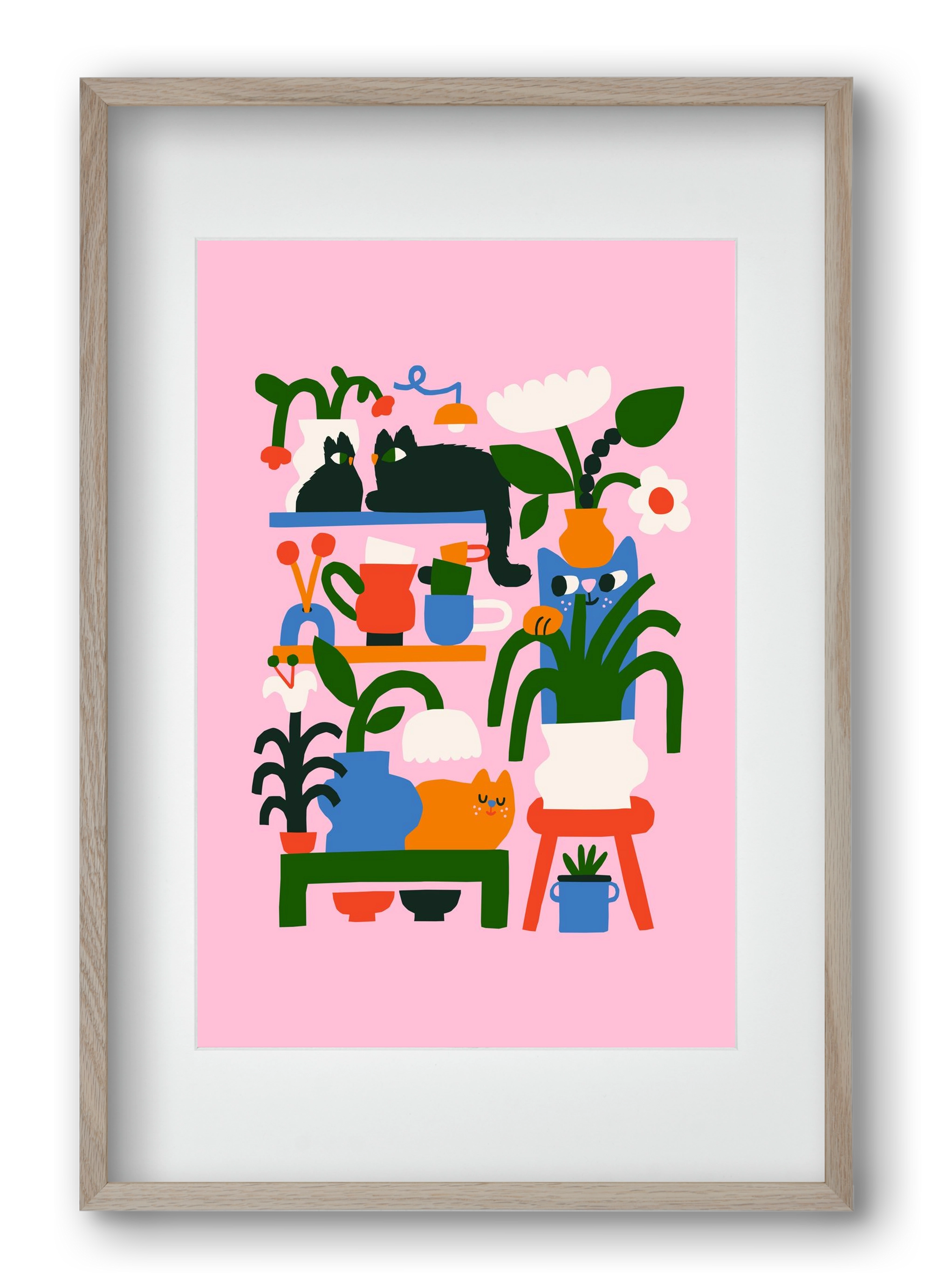 A Cat Lady's Home, 40x60 cm (30x45 cm), Tölgy keret, paszpartuval
