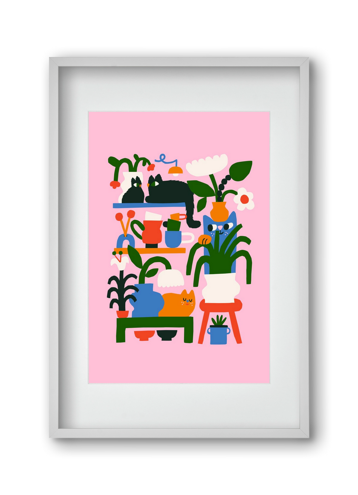 A Cat Lady's Home, 30x45 cm (20x30 cm), Fehér keret, paszpartuval