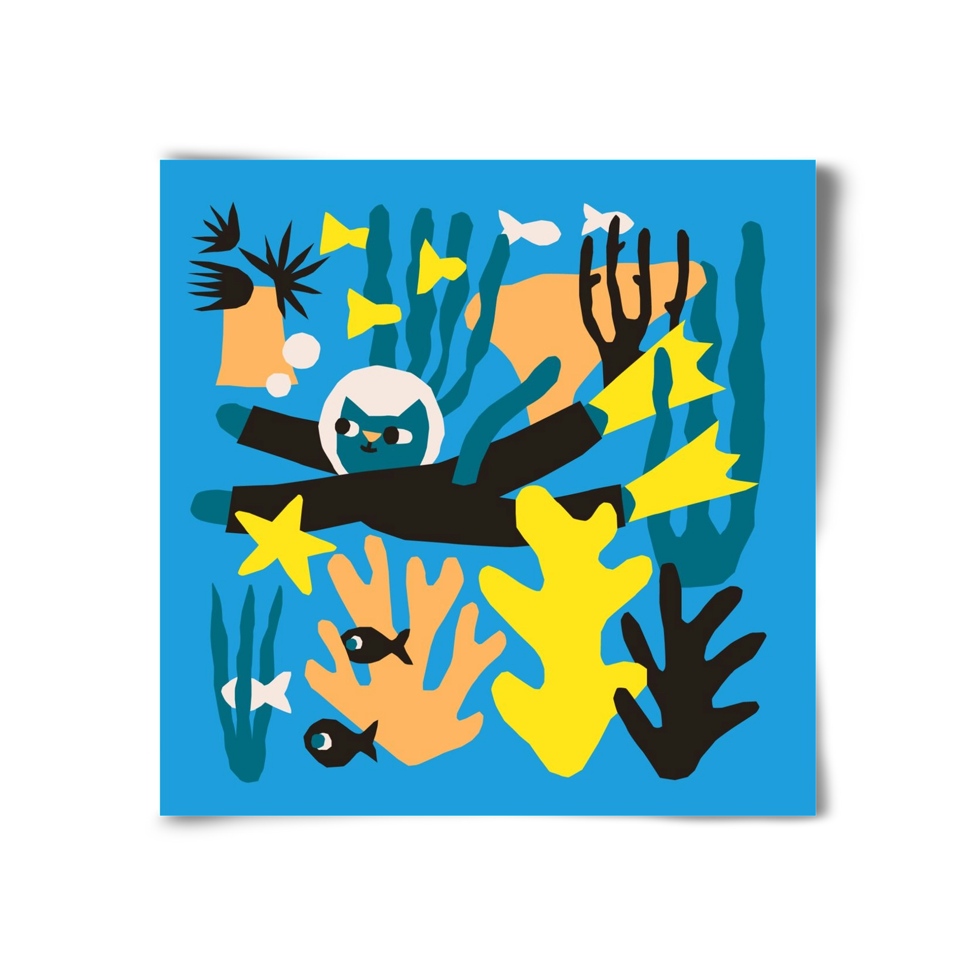 Diving Cat, 30x30 cm, Keret nélkül