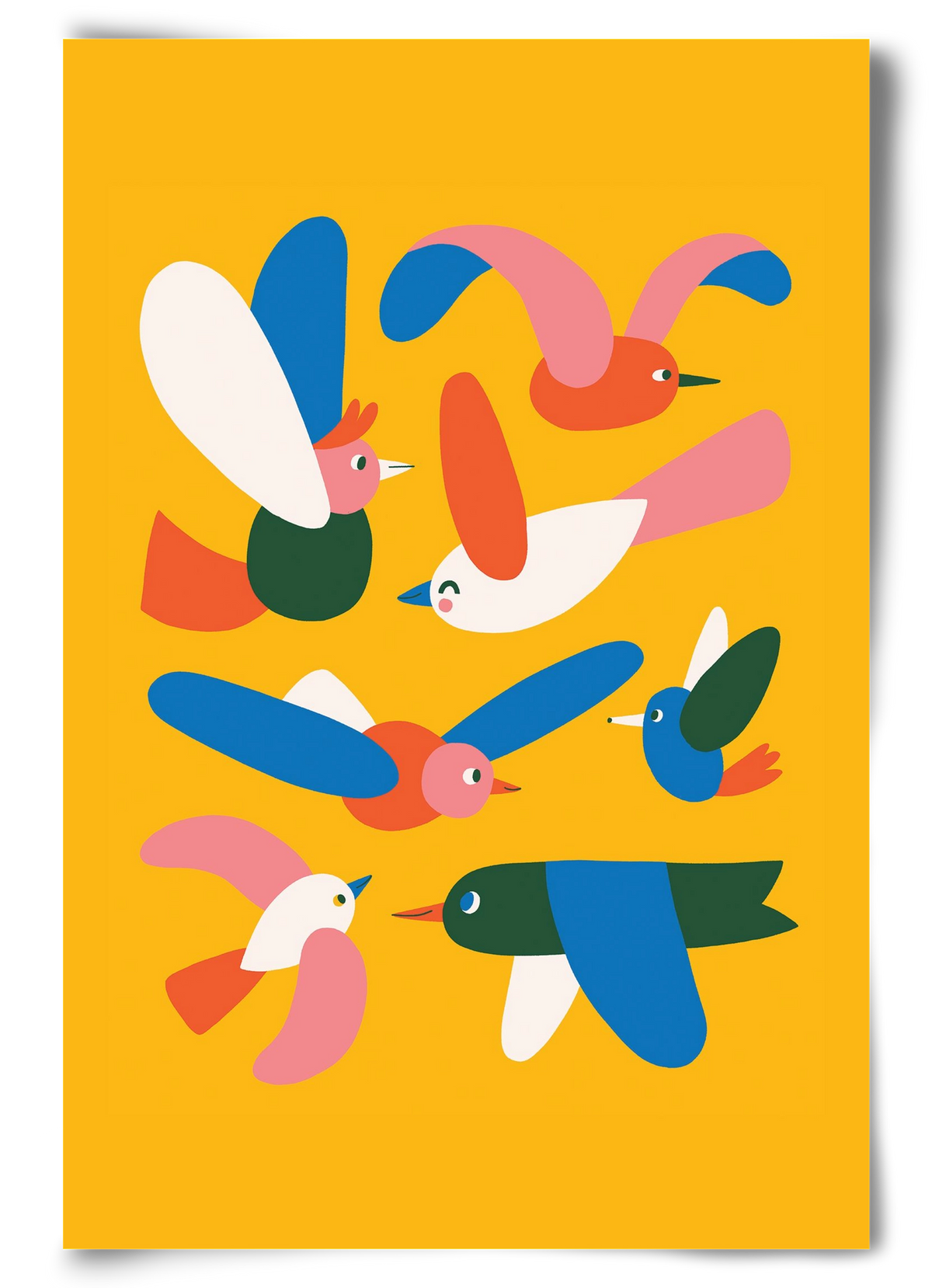 Happy Birds, 60x90 cm, Keret nélkül
