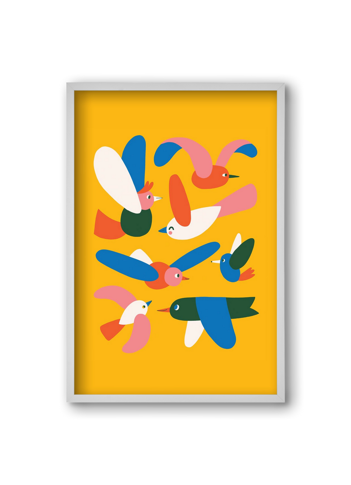 Happy Birds, 20x30 cm (20x30 cm), Fehér keret