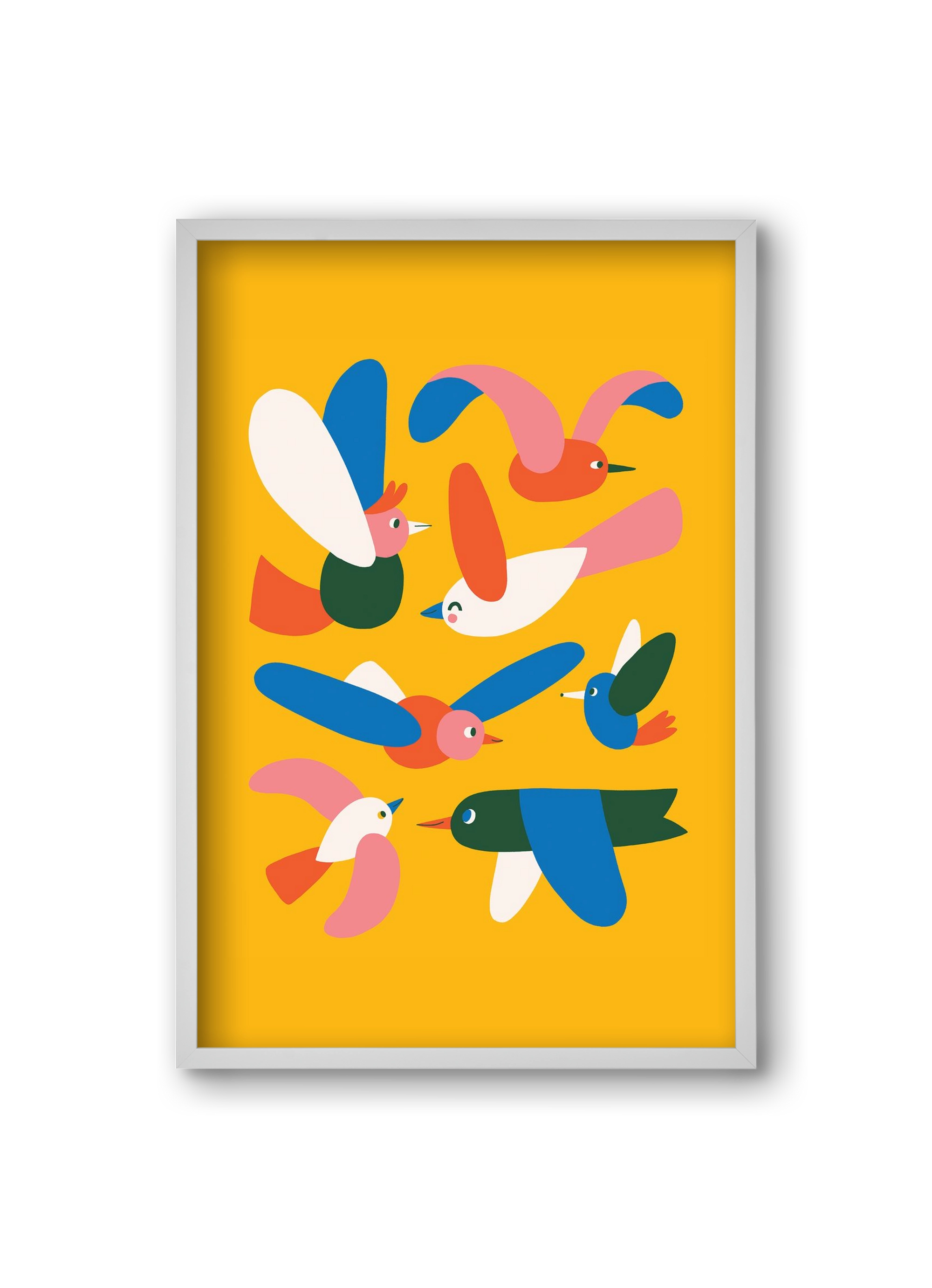 Happy Birds, 20x30 cm (20x30 cm), Fehér keret