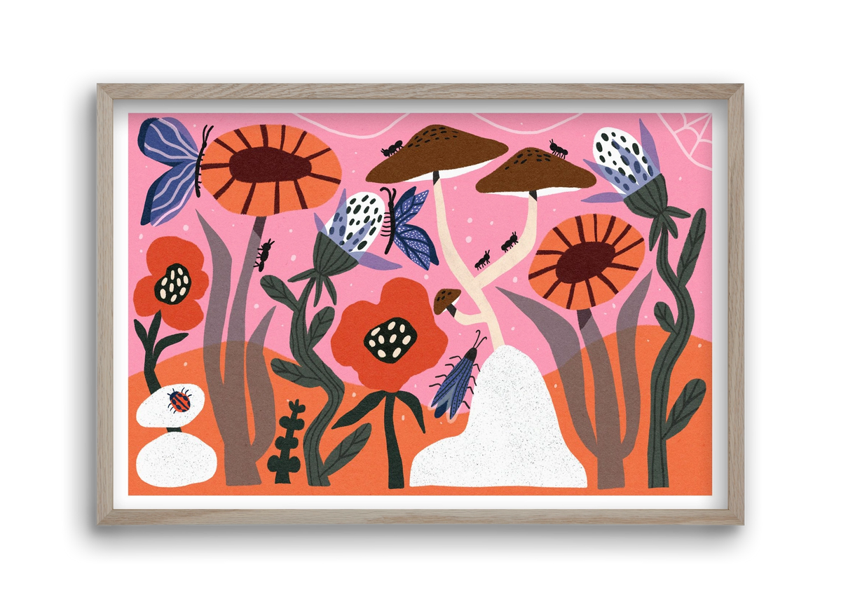 Secret Garden, 45x30 cm (45x30 cm), Tölgy keret