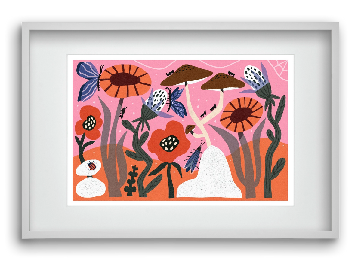 Secret Garden, 60x40 cm (45x30 cm), Fehér keret, paszpartuval