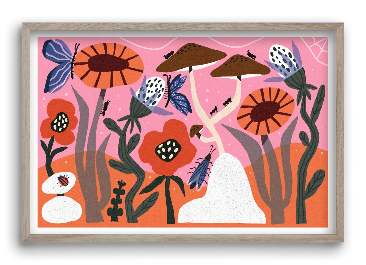 Secret Garden, 60x40 cm (60x40 cm), Tölgy keret