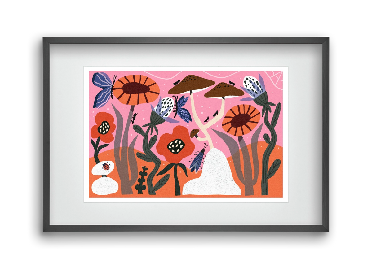 Secret Garden, 45x30 cm (30x20 cm), Fekete keret, paszpartuval