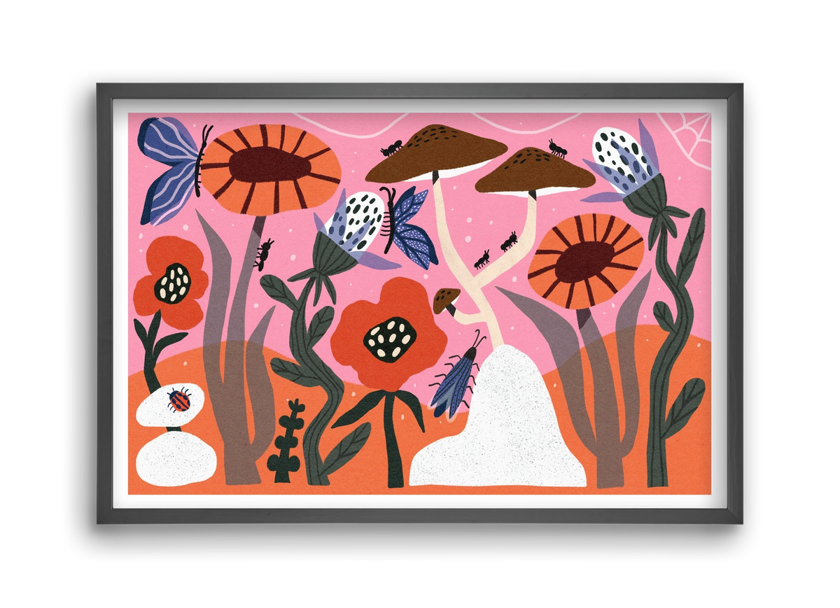 Secret Garden, 45x30 cm (45x30 cm), Fekete keret