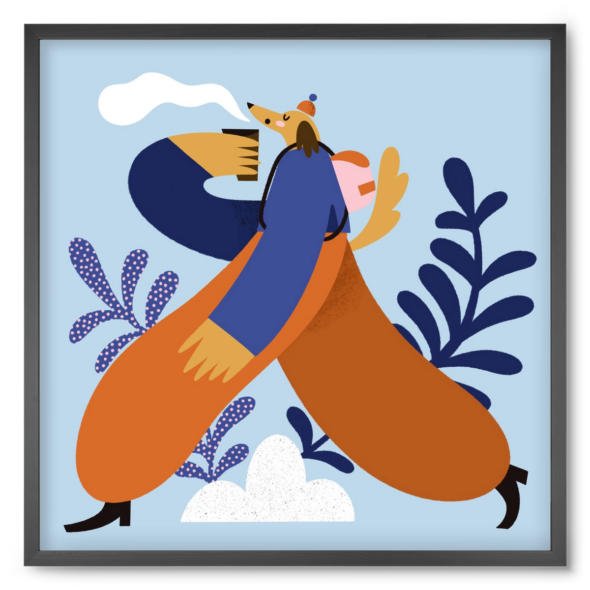 Doggo on Hike, 50x50 cm (50x50 cm), Fekete keret