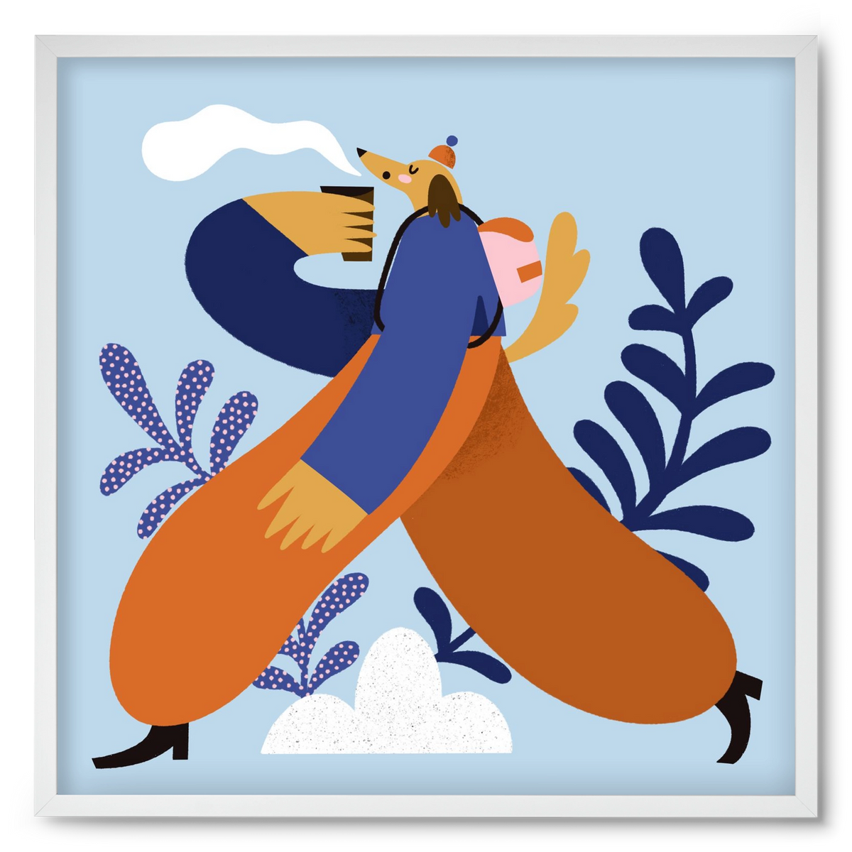 Doggo on Hike, 50x50 cm (50x50 cm), Fehér keret