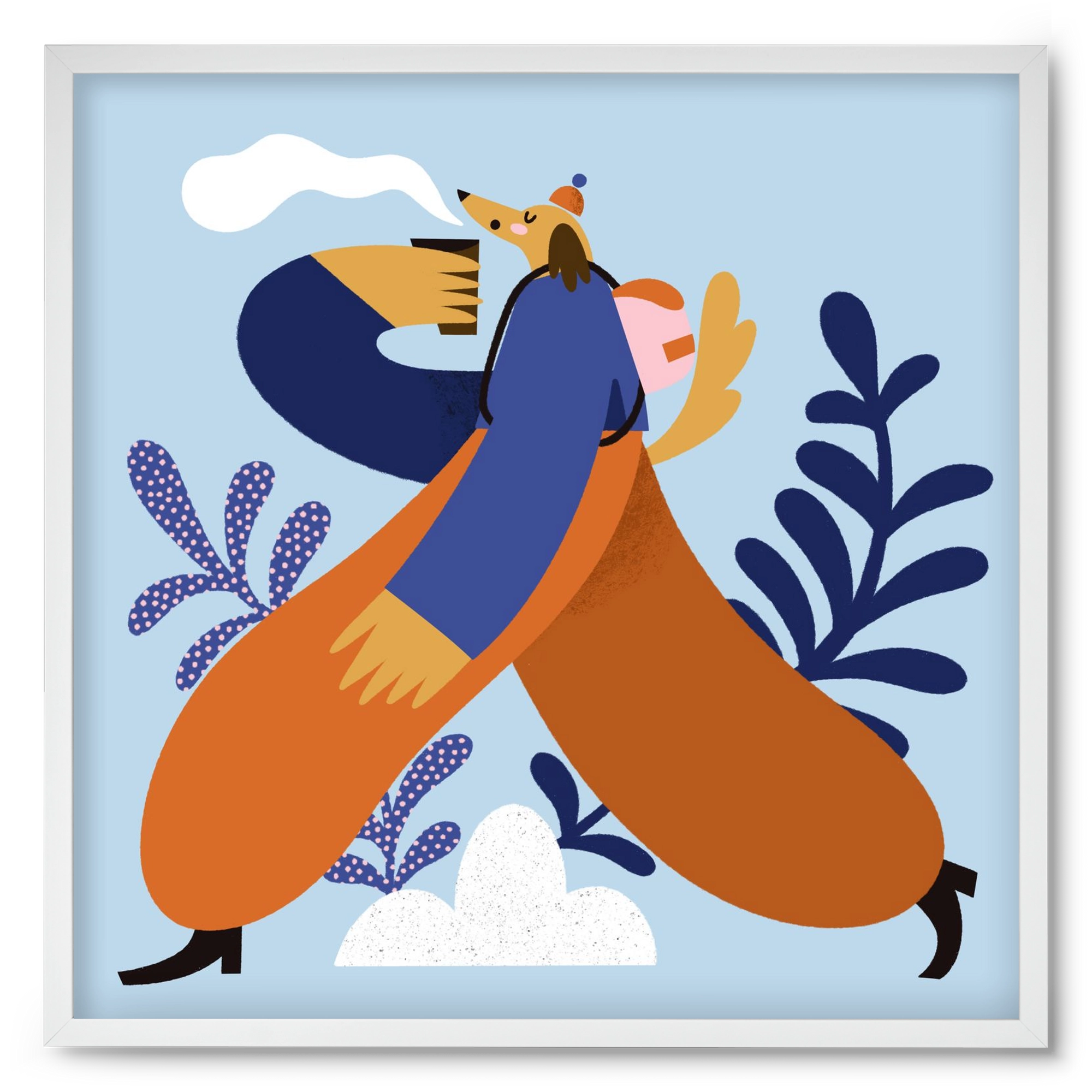 Doggo on Hike, 50x50 cm (50x50 cm), Fehér keret