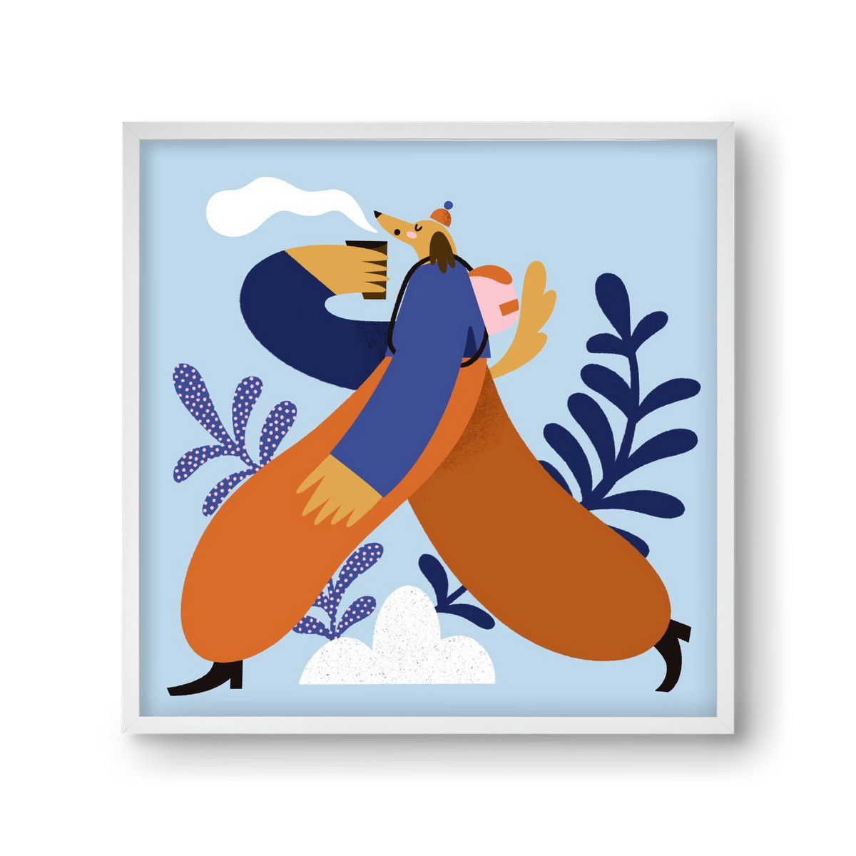 Doggo on Hike, 30x30 cm (30x30 cm), Fehér keret