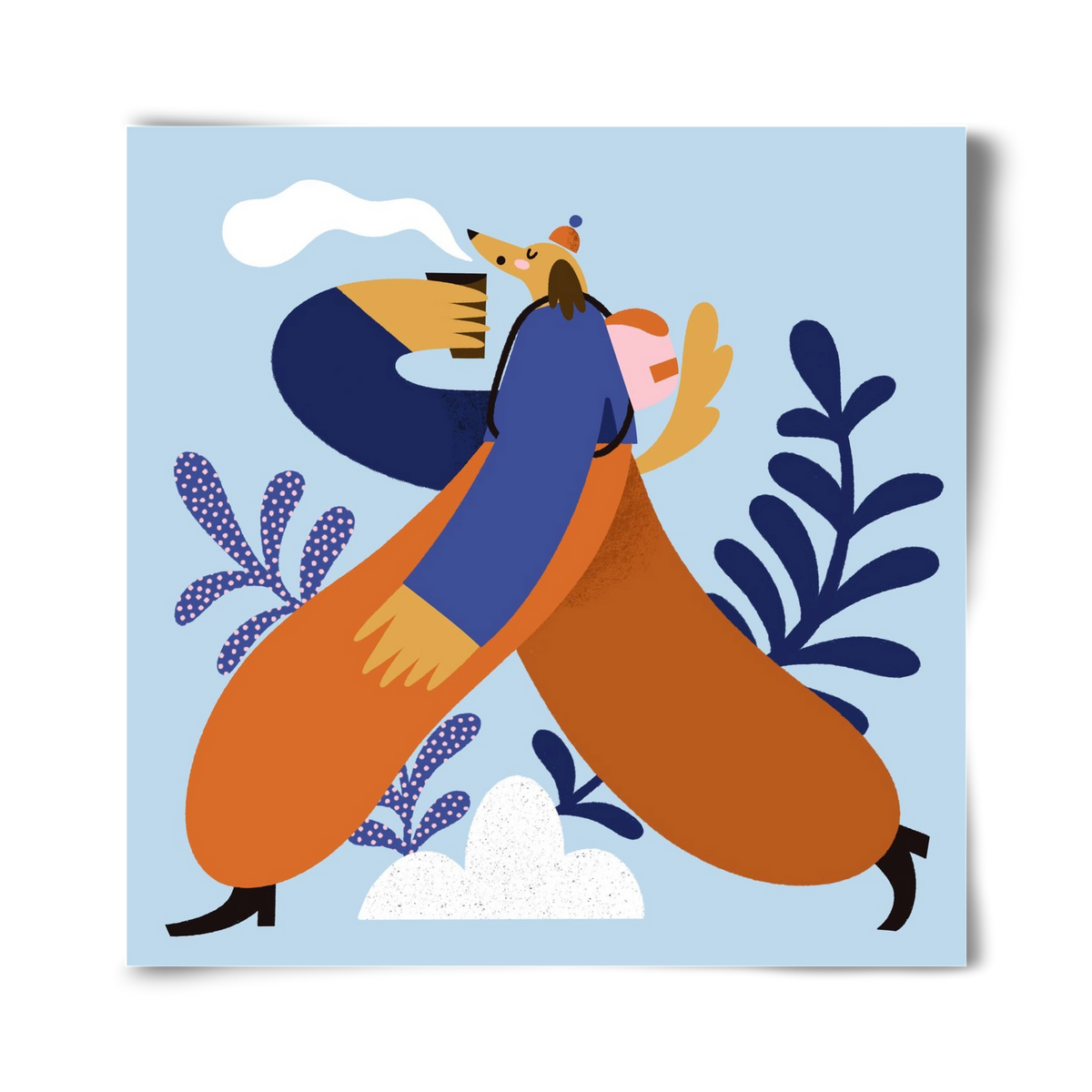 Doggo on Hike, 40x40 cm, Keret nélkül