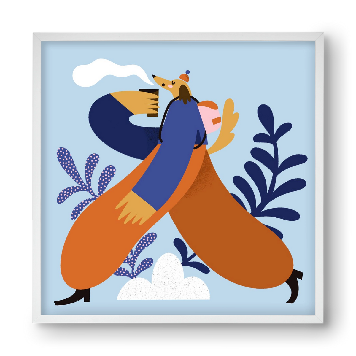 Doggo on Hike, 40x40 cm (40x40 cm), Fehér keret