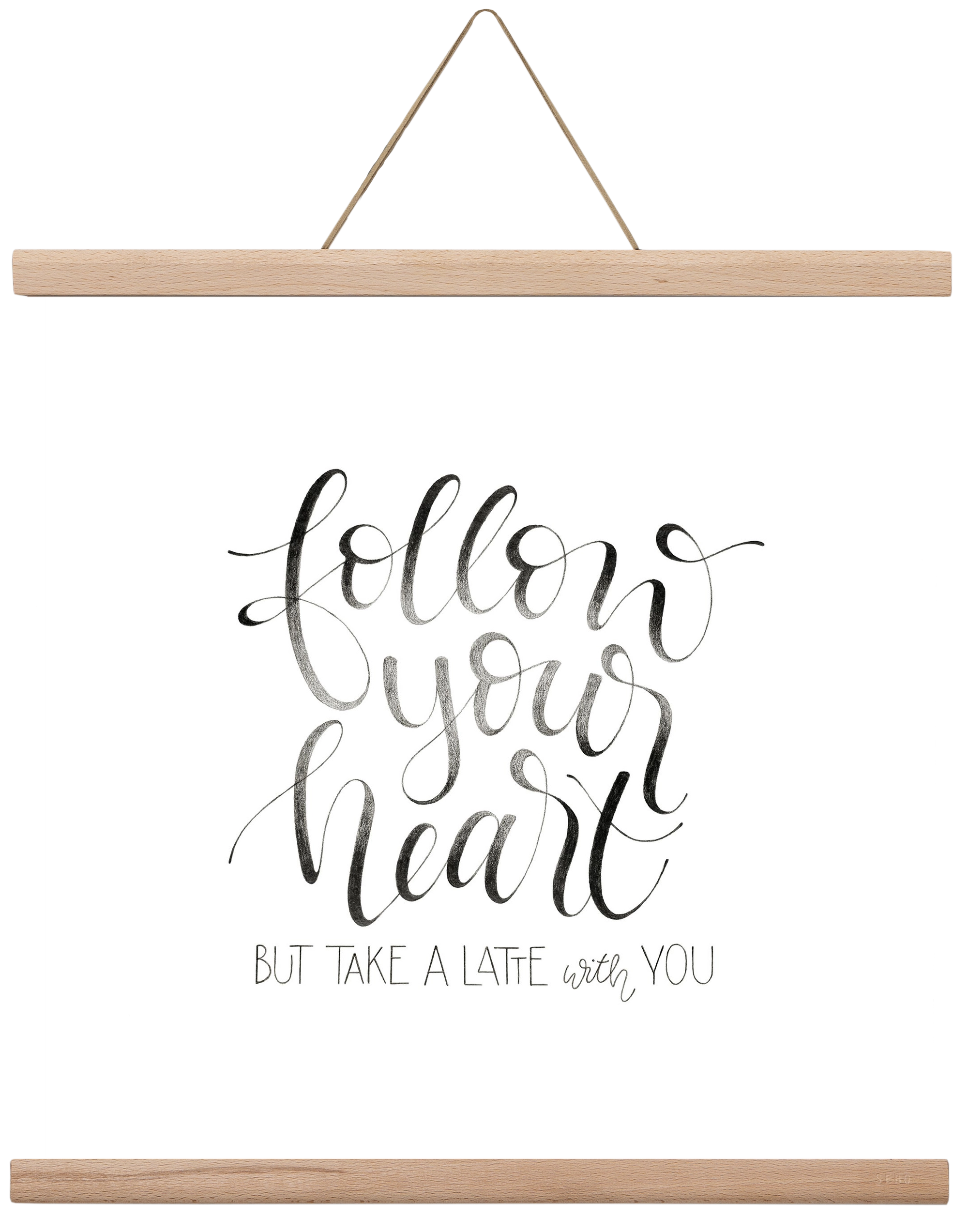 Follow your Heart, 40x40 cm (40x40 cm), Tölgy akasztó