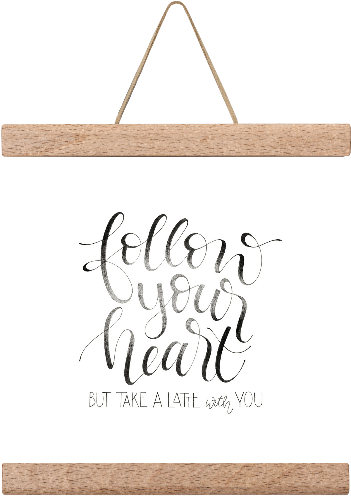 Follow your Heart, 20x20 cm (20x20 cm), Tölgy akasztó