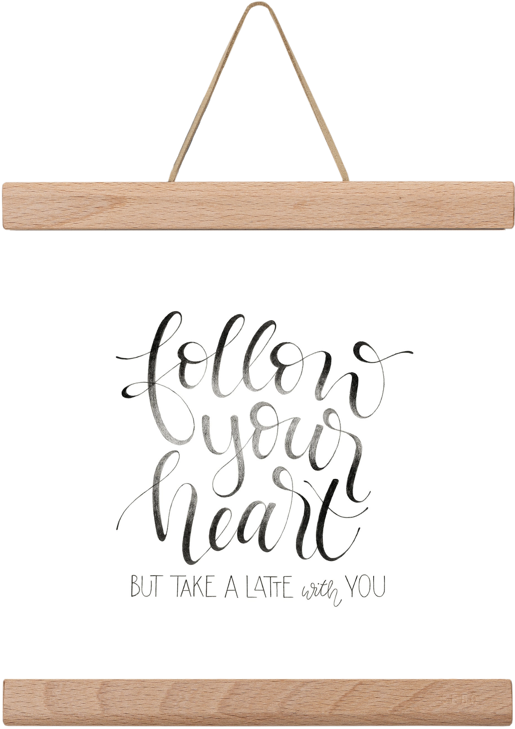 Follow your Heart, 20x20 cm (20x20 cm), Tölgy akasztó