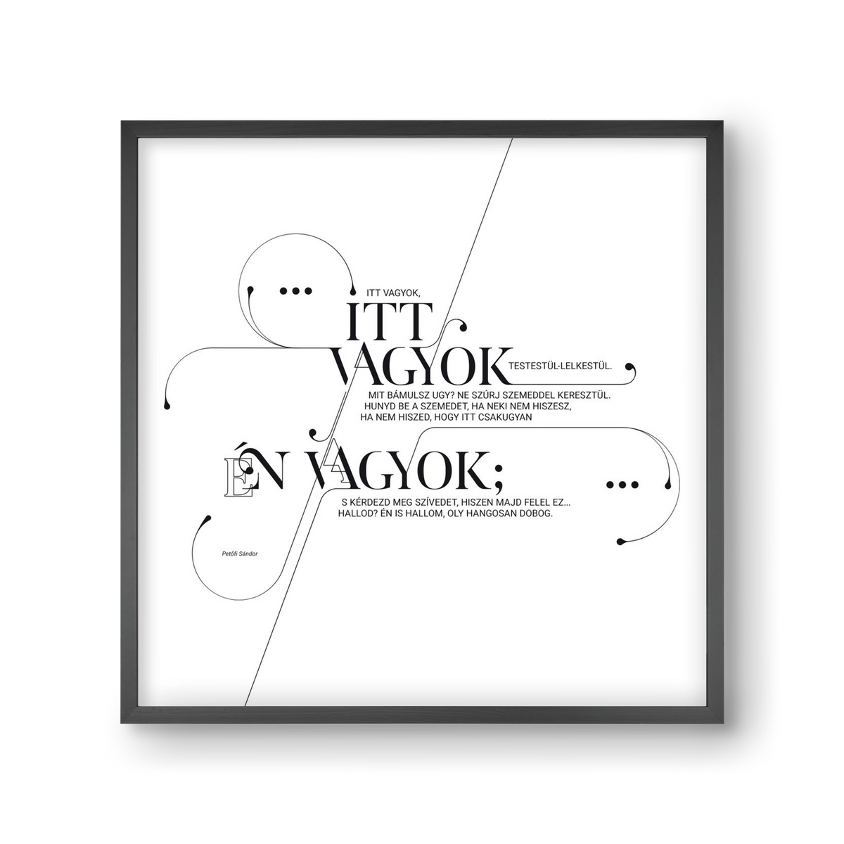 Itt vagyok, 30x30 cm (30x30 cm), Fekete keret