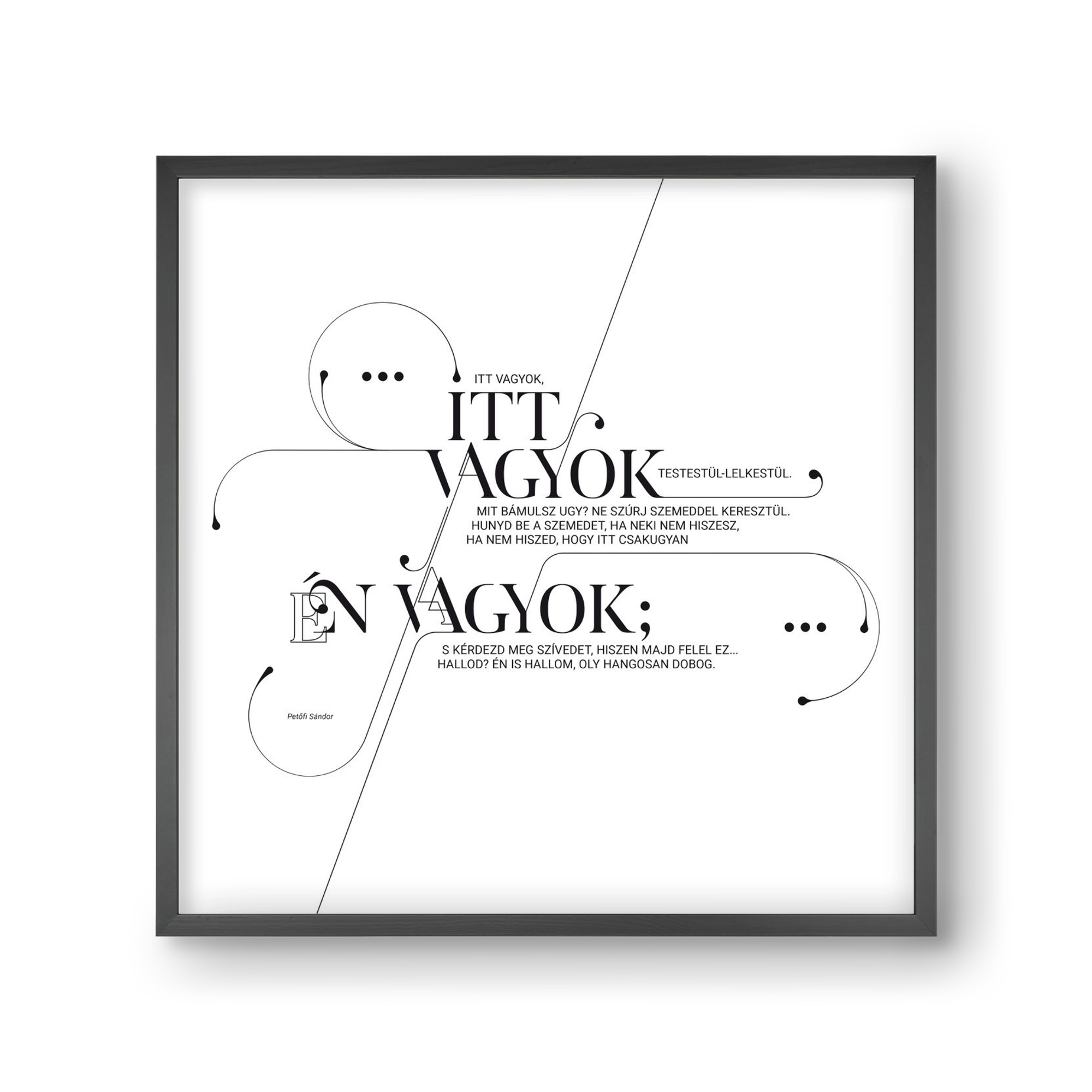 Itt vagyok, 30x30 cm (30x30 cm), Fekete keret