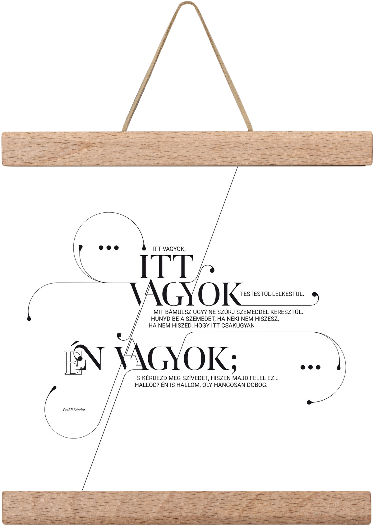 Itt vagyok, 20x20 cm (20x20 cm), Tölgy akasztó