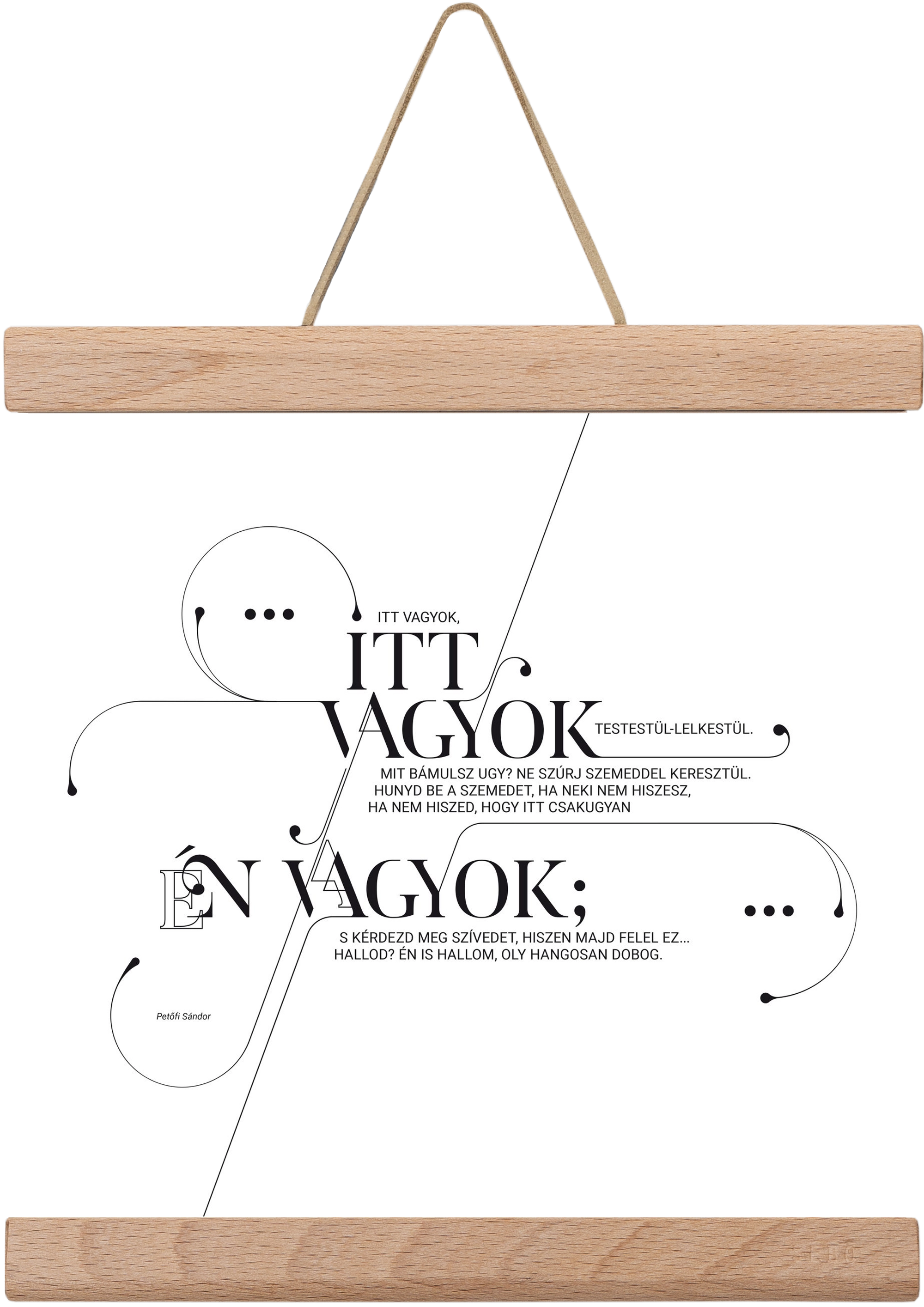 Itt vagyok, 20x20 cm (20x20 cm), Tölgy akasztó