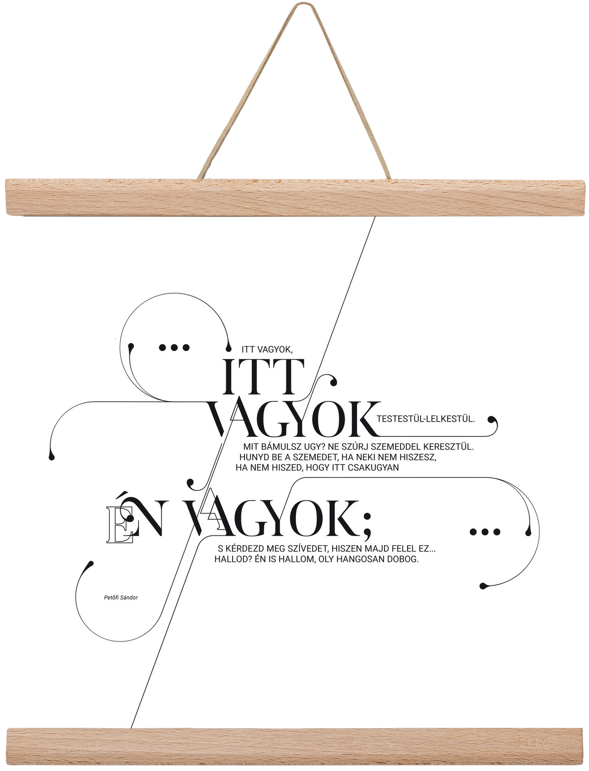 Itt vagyok, 30x30 cm (30x30 cm), Tölgy akasztó