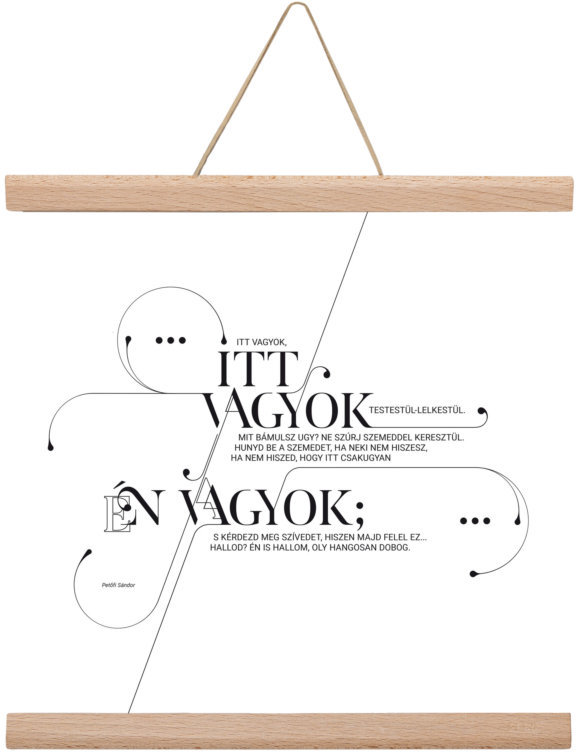 Itt vagyok, 30x30 cm (30x30 cm), Tölgy akasztó