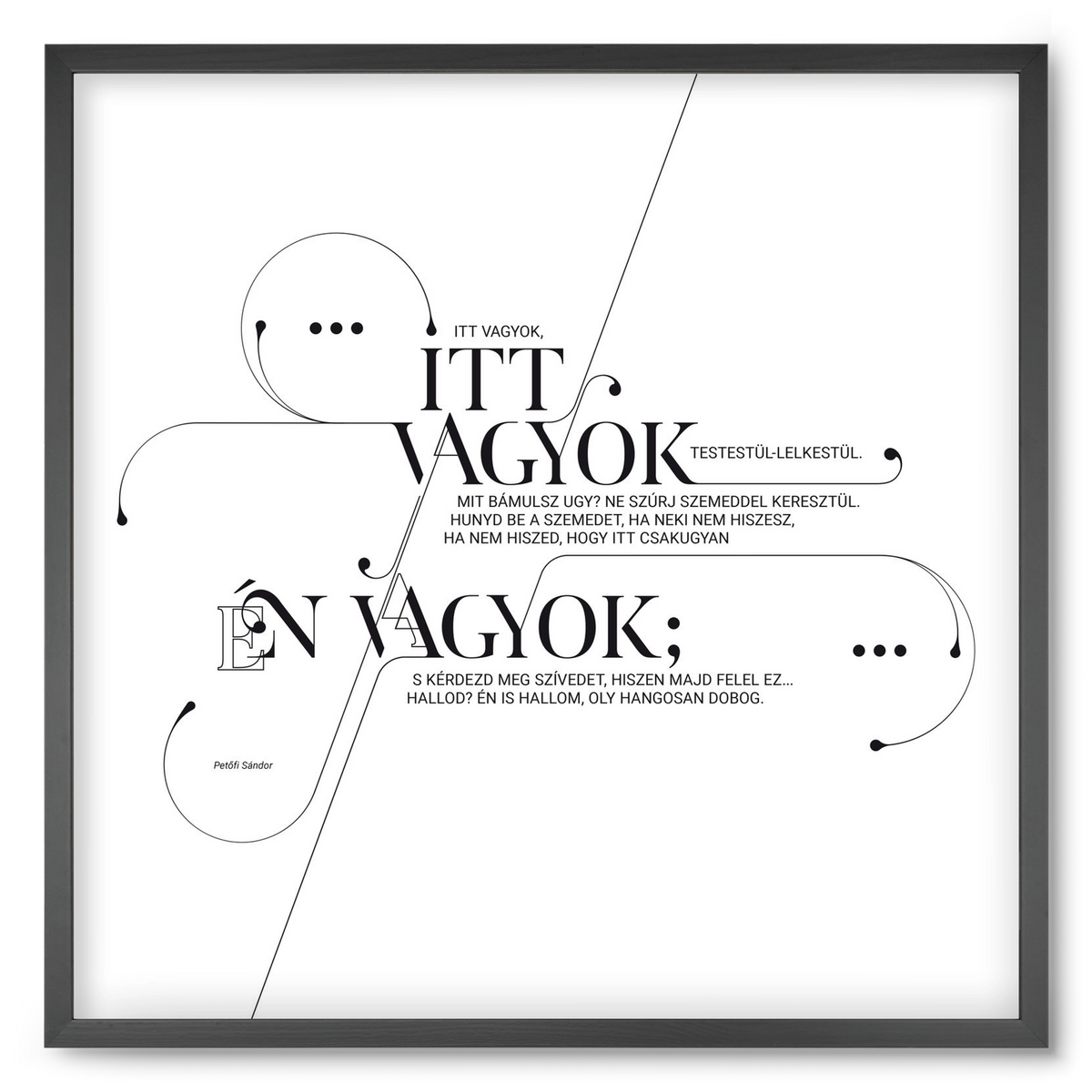 Itt vagyok, 50x50 cm (50x50 cm), Fekete keret