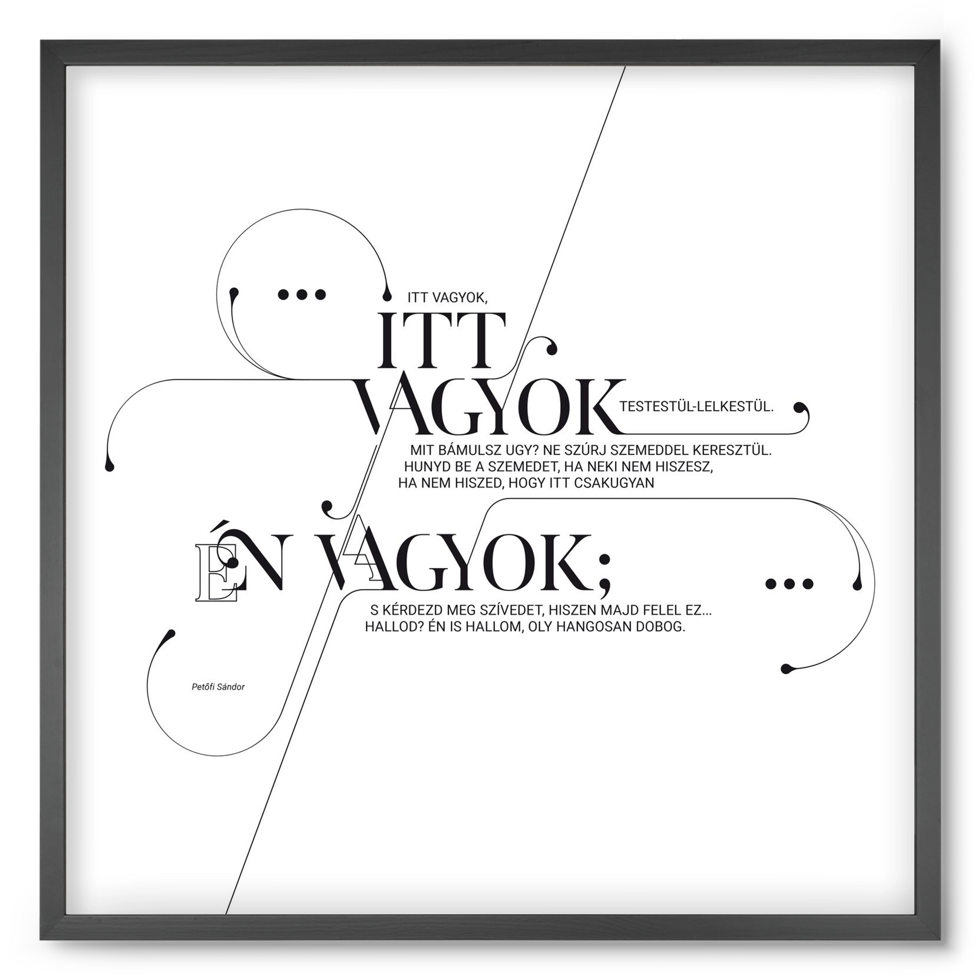 Itt vagyok, 50x50 cm (50x50 cm), Fekete keret