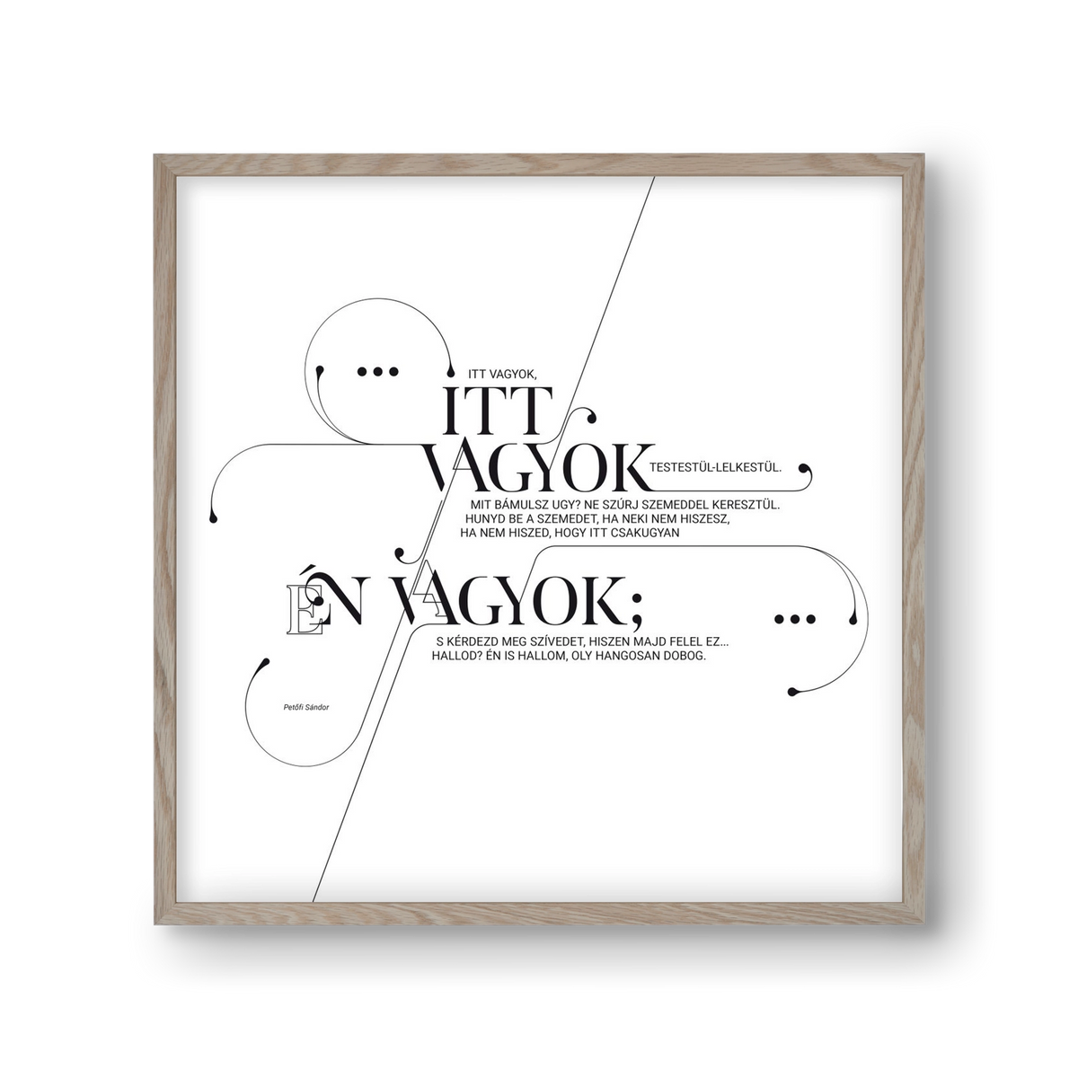Itt vagyok, 30x30 cm (30x30 cm), Tölgy keret