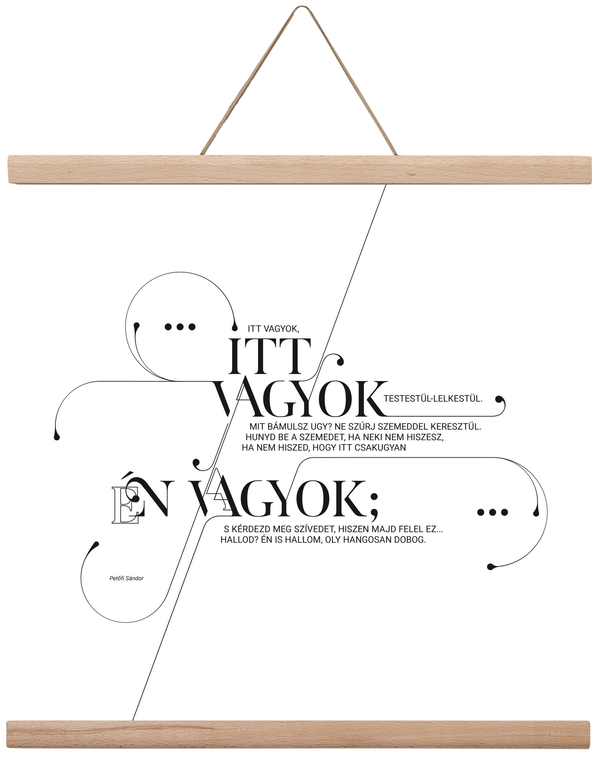 Itt vagyok, 40x40 cm (40x40 cm), Tölgy akasztó