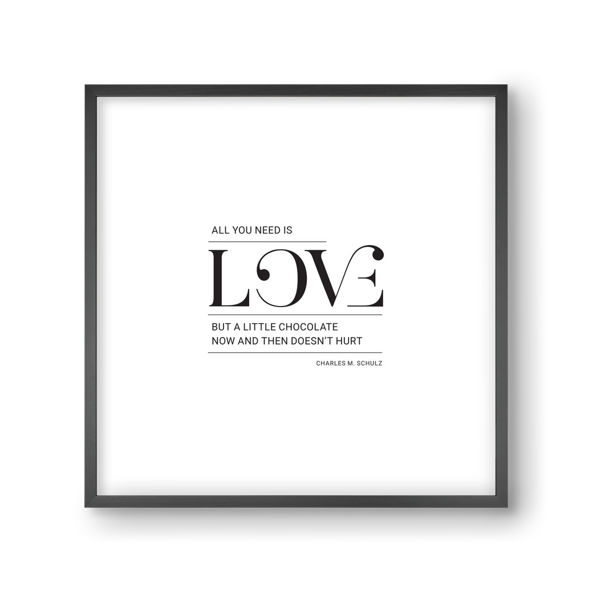 Love, 30x30 cm (30x30 cm), Fekete keret