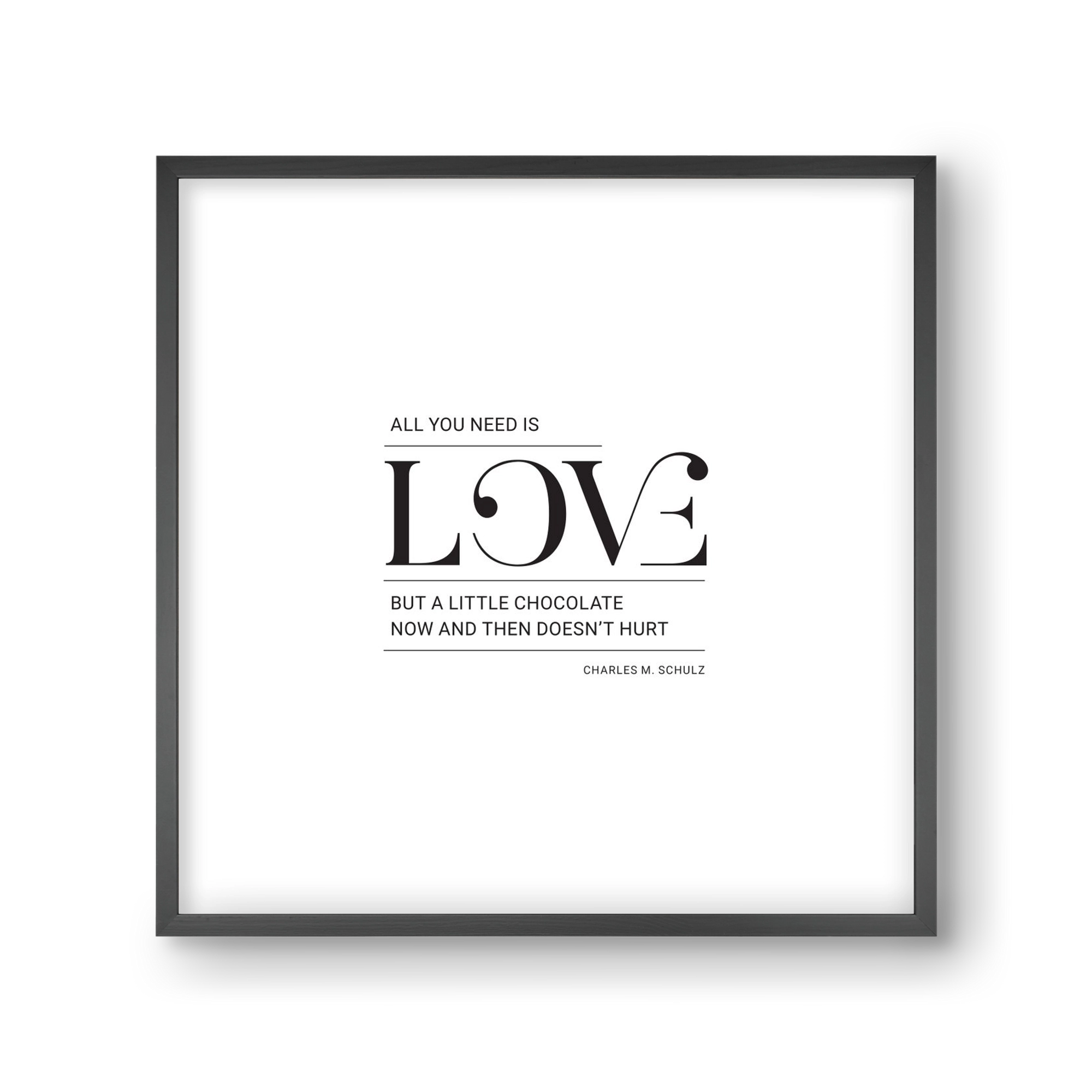 Love, 30x30 cm (30x30 cm), Fekete keret