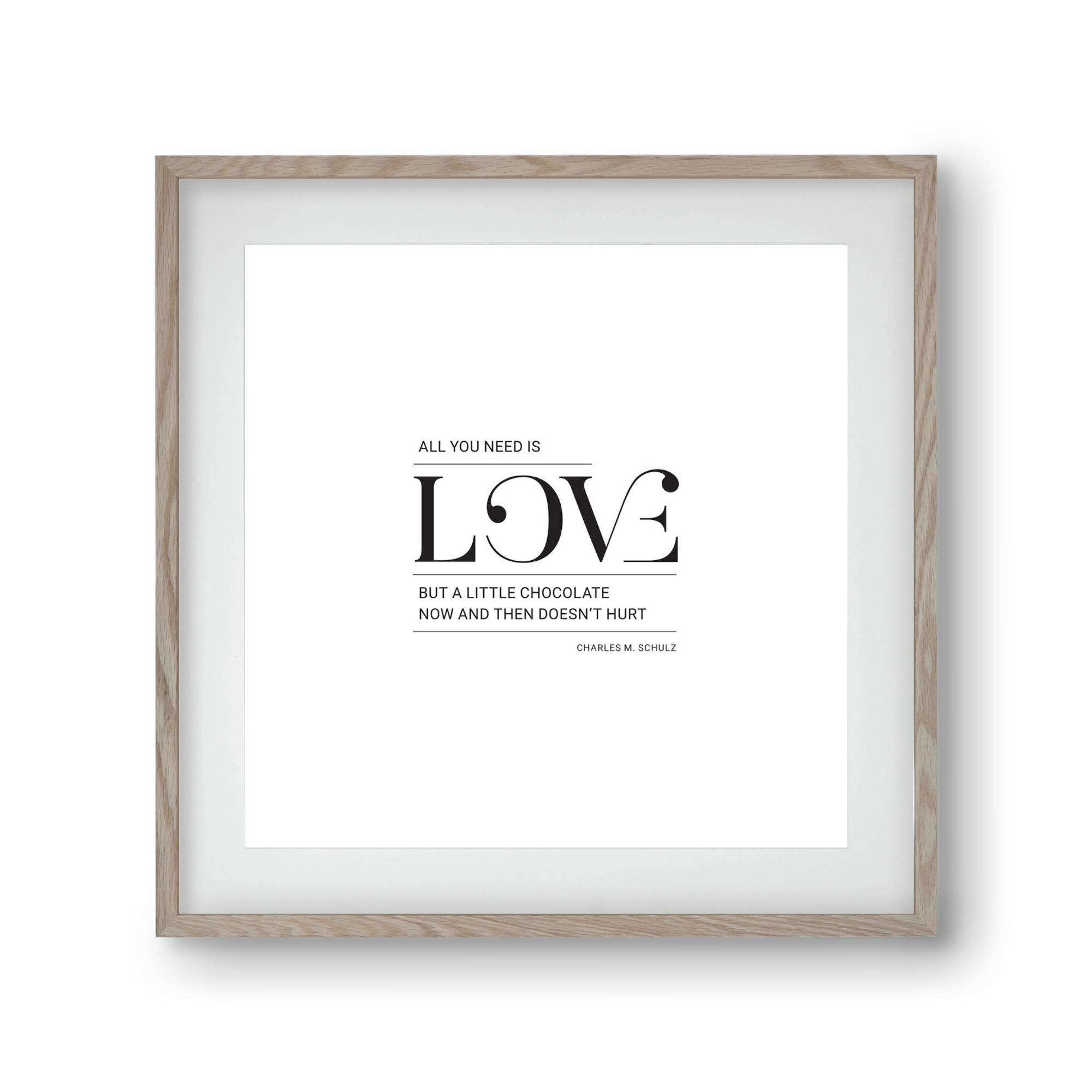 Love, 30x30 cm (20x20 cm), Tölgy keret, paszpartuval